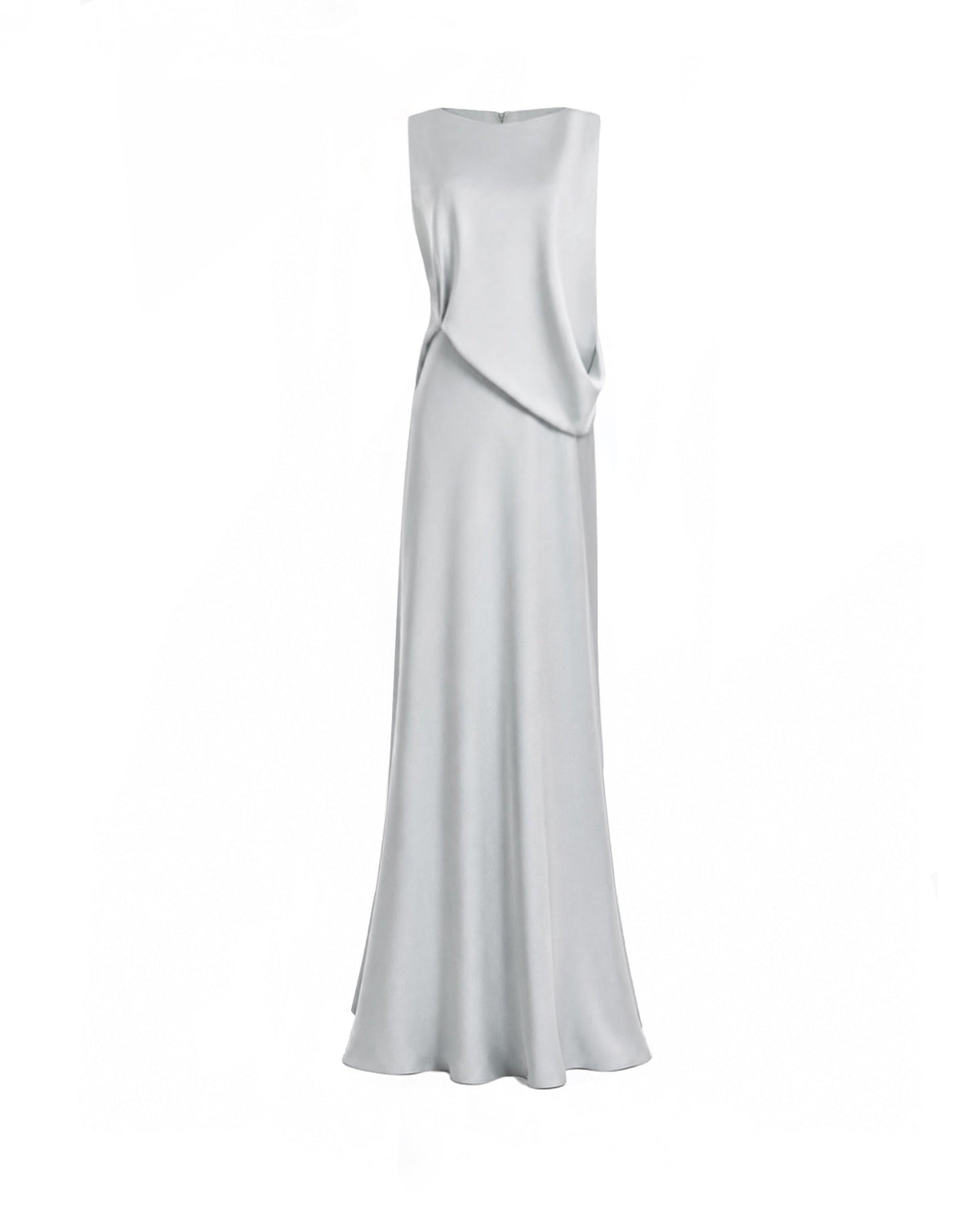 Bateau-Neck Satin Dress