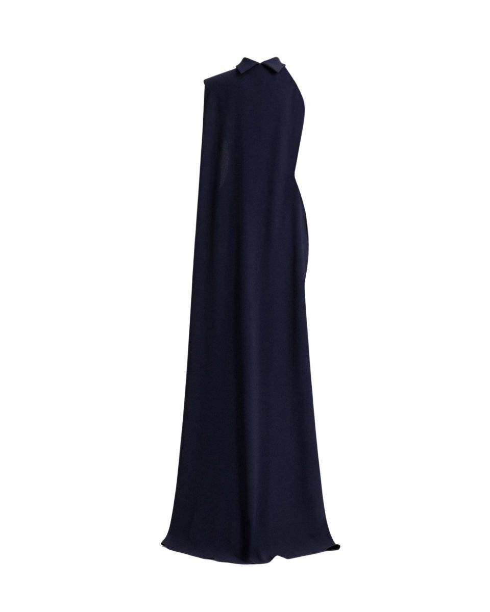 Padded Shoulder Dress with Cape