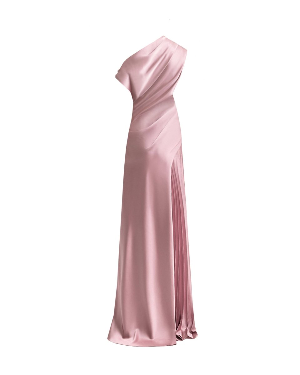 Asymmetrical Plissé Under-Skirt Dress