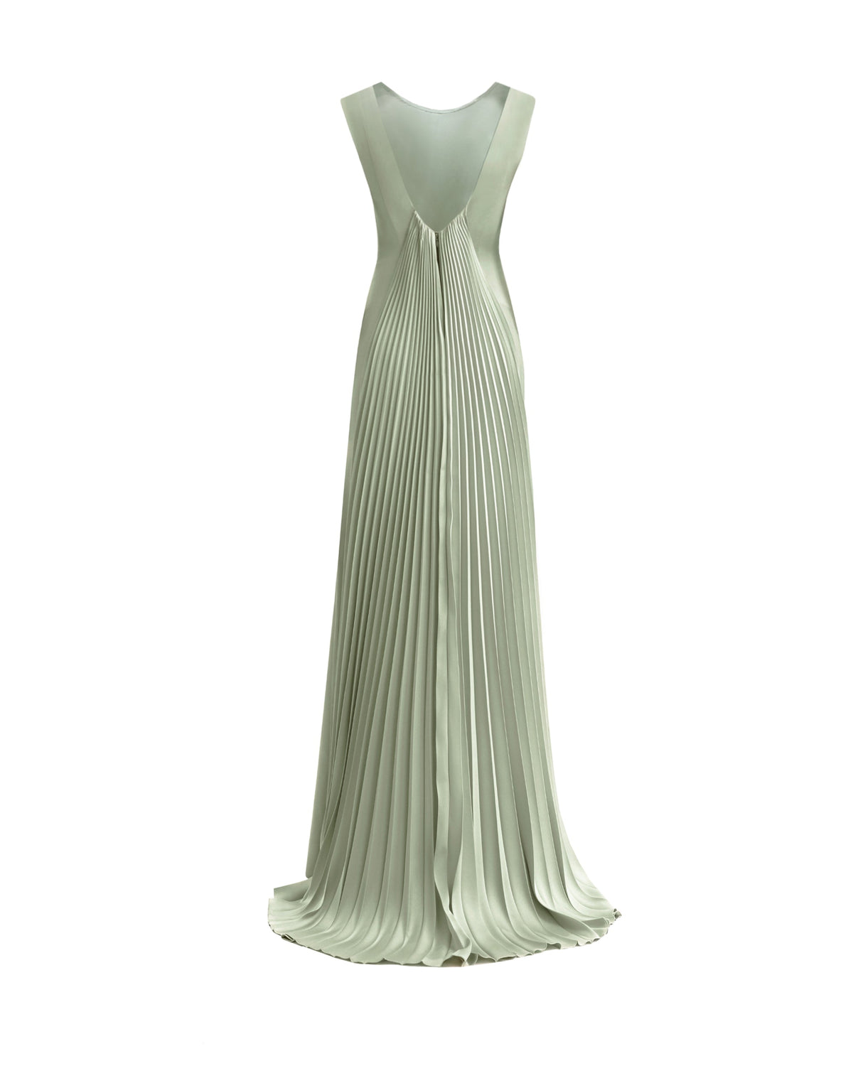 Draped Long Dress with V-Bodice