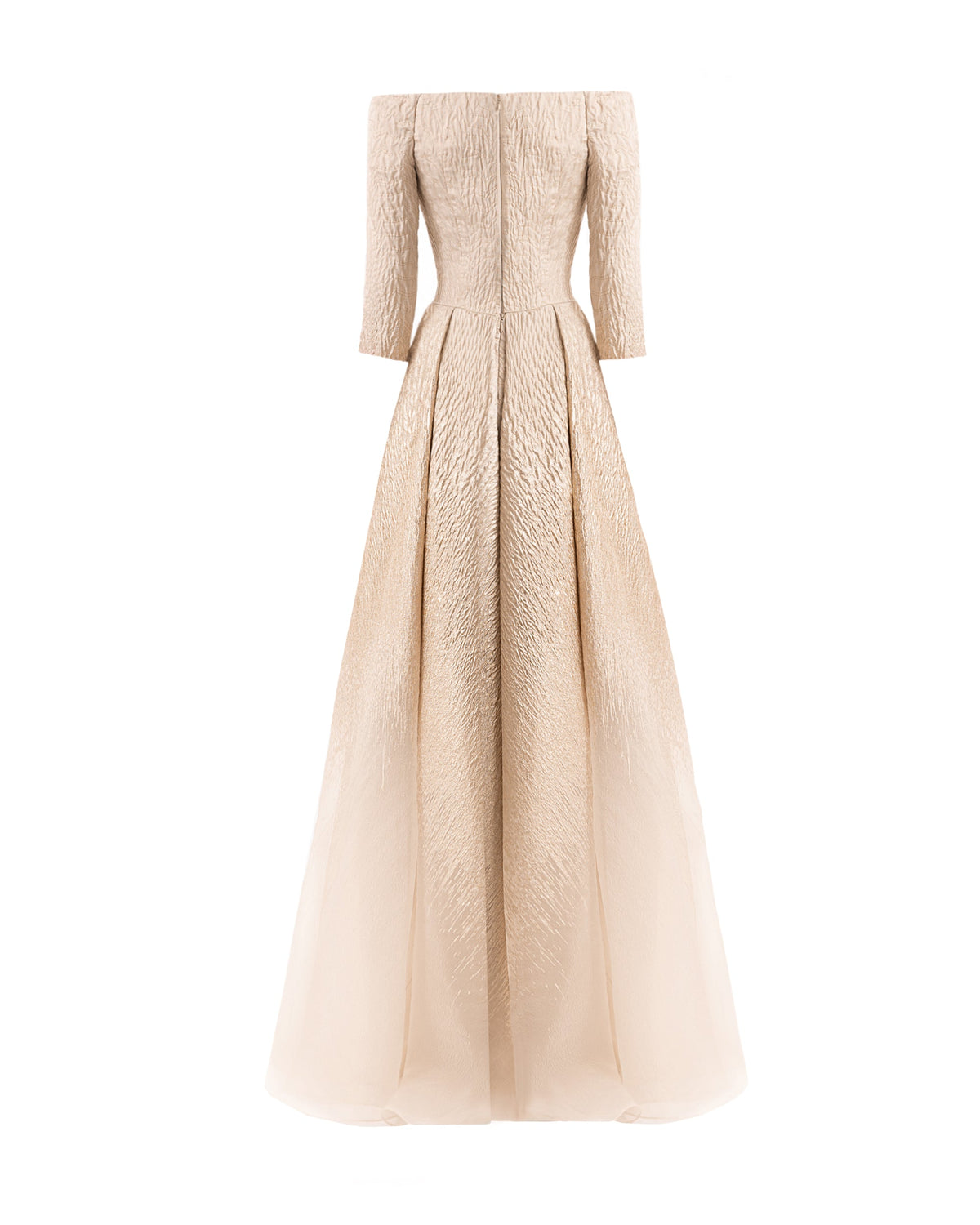 Ombré Off-Shoulder Jacquard Dress