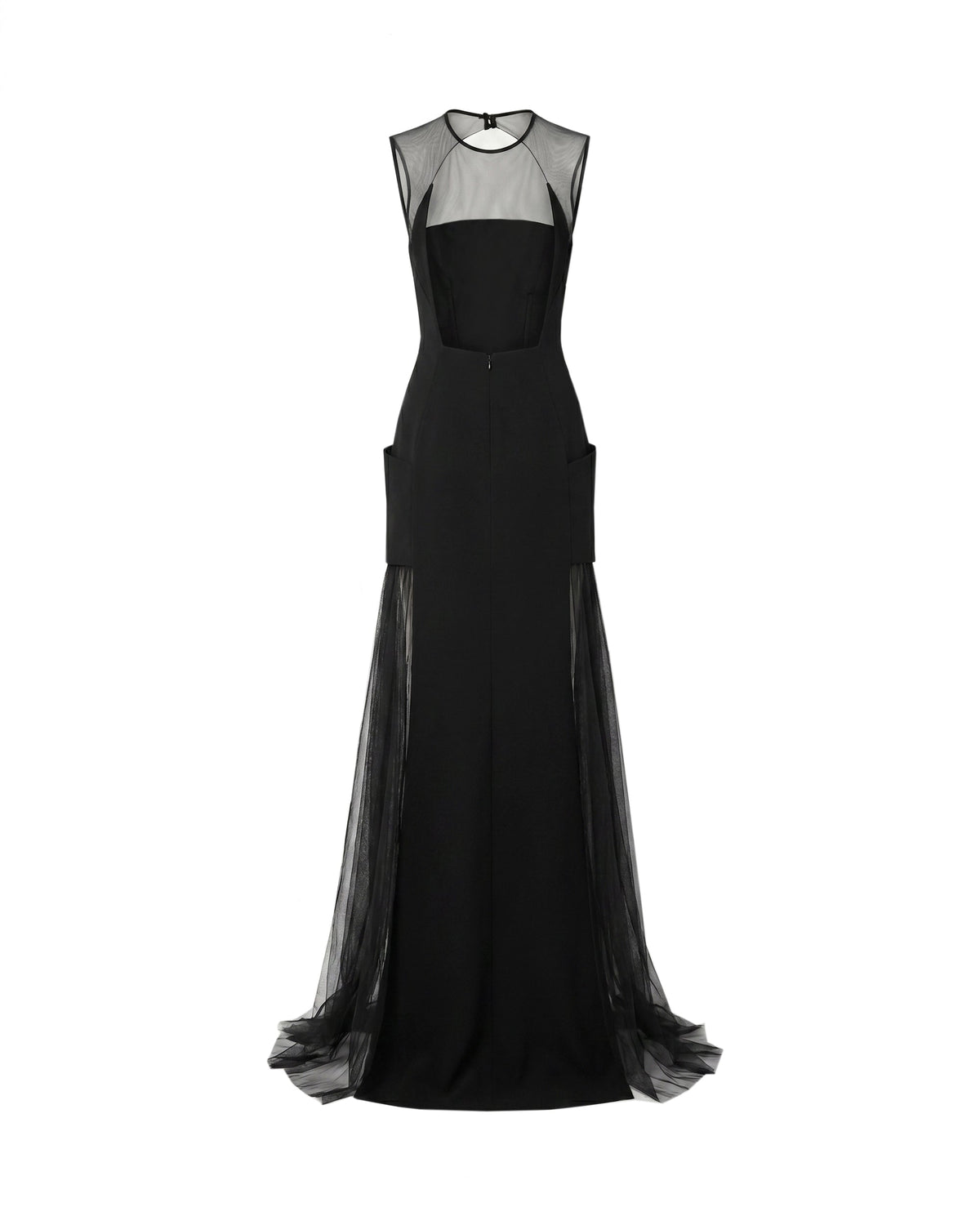 Open-Back Dress with Structured Hips