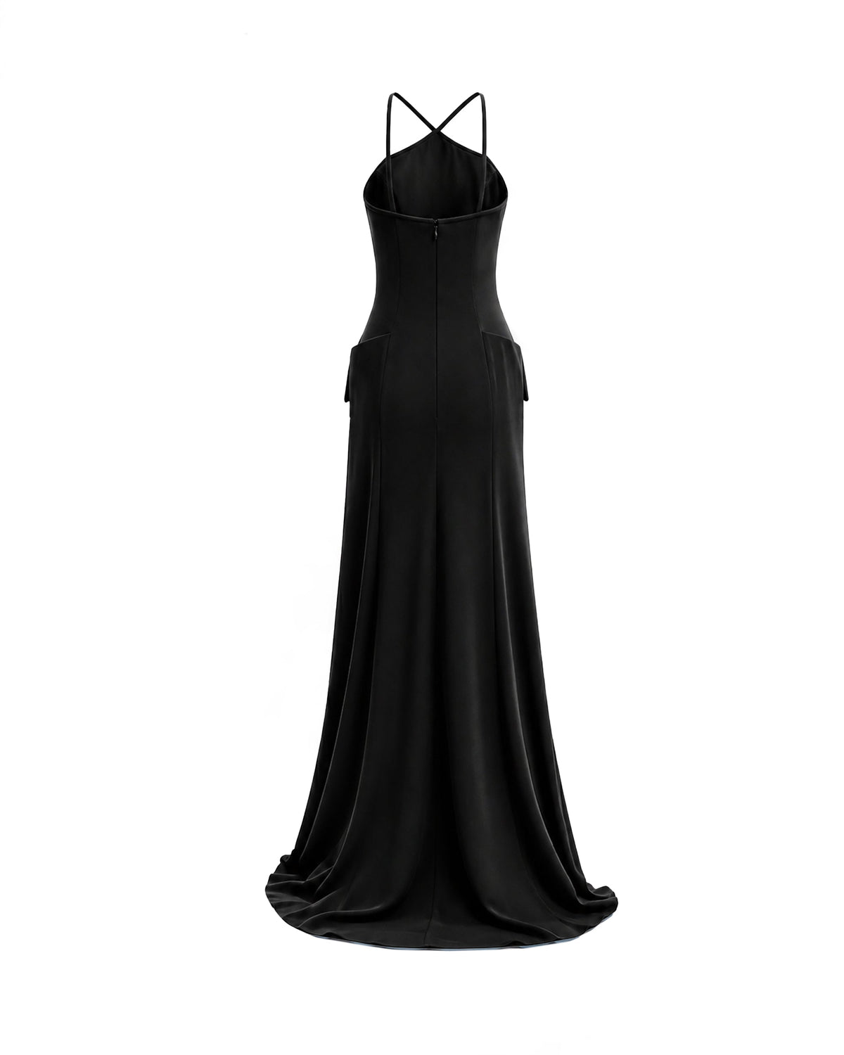 Halter-Neck Dress with Structured Hips