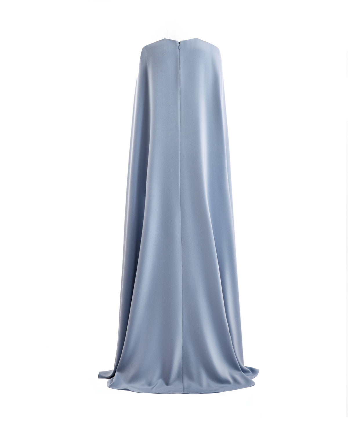 V-Neck Dress with Embroidered Cape