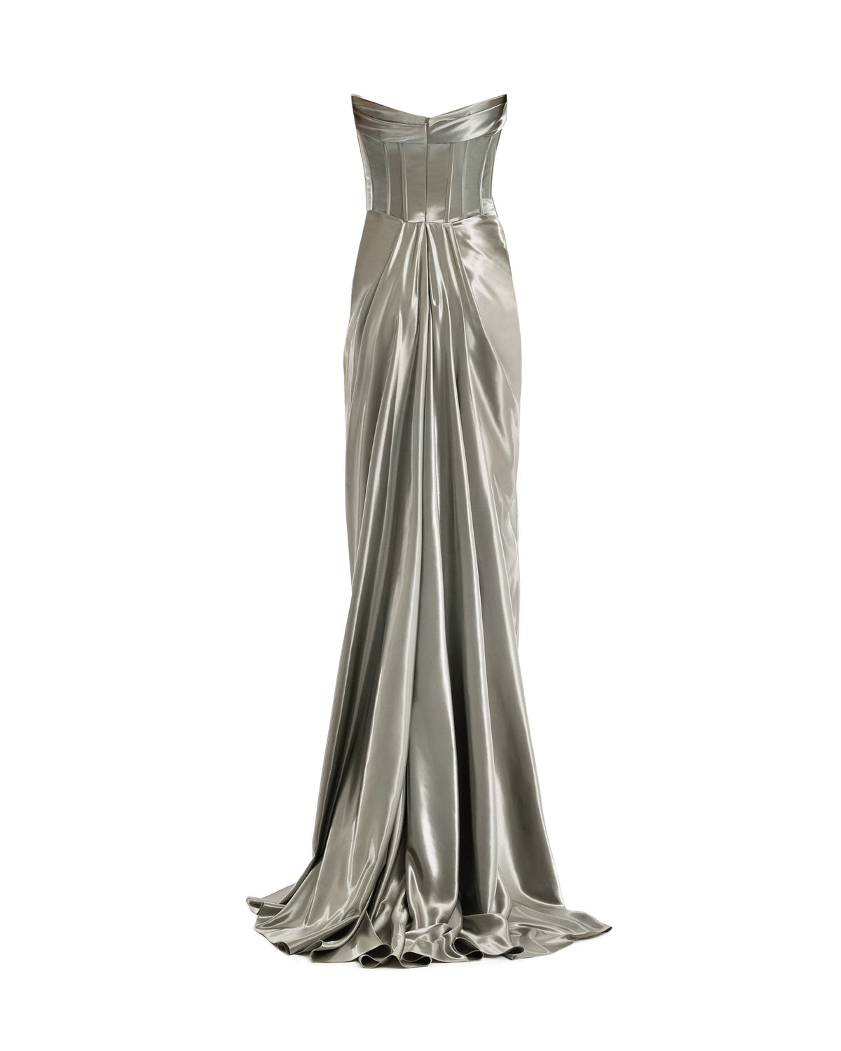 Strapless Metallic Satin Dress