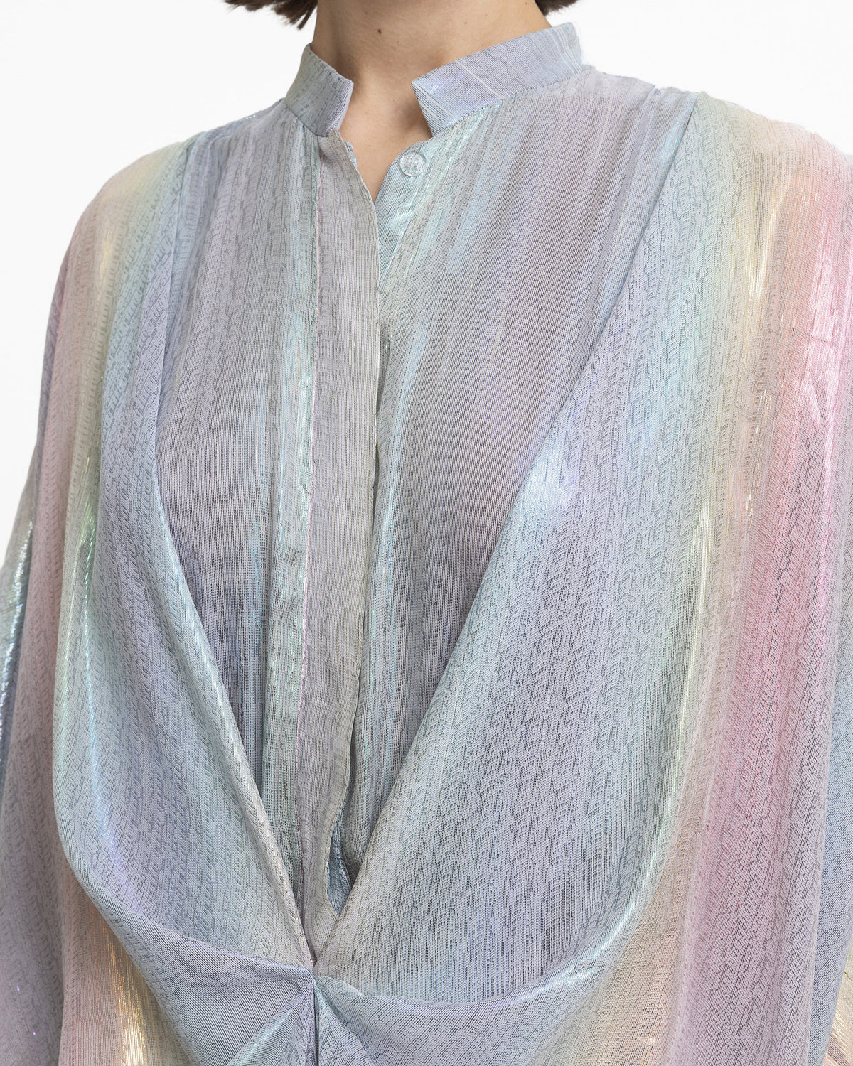 Draped Loose-Cut Chiffon Kaftan