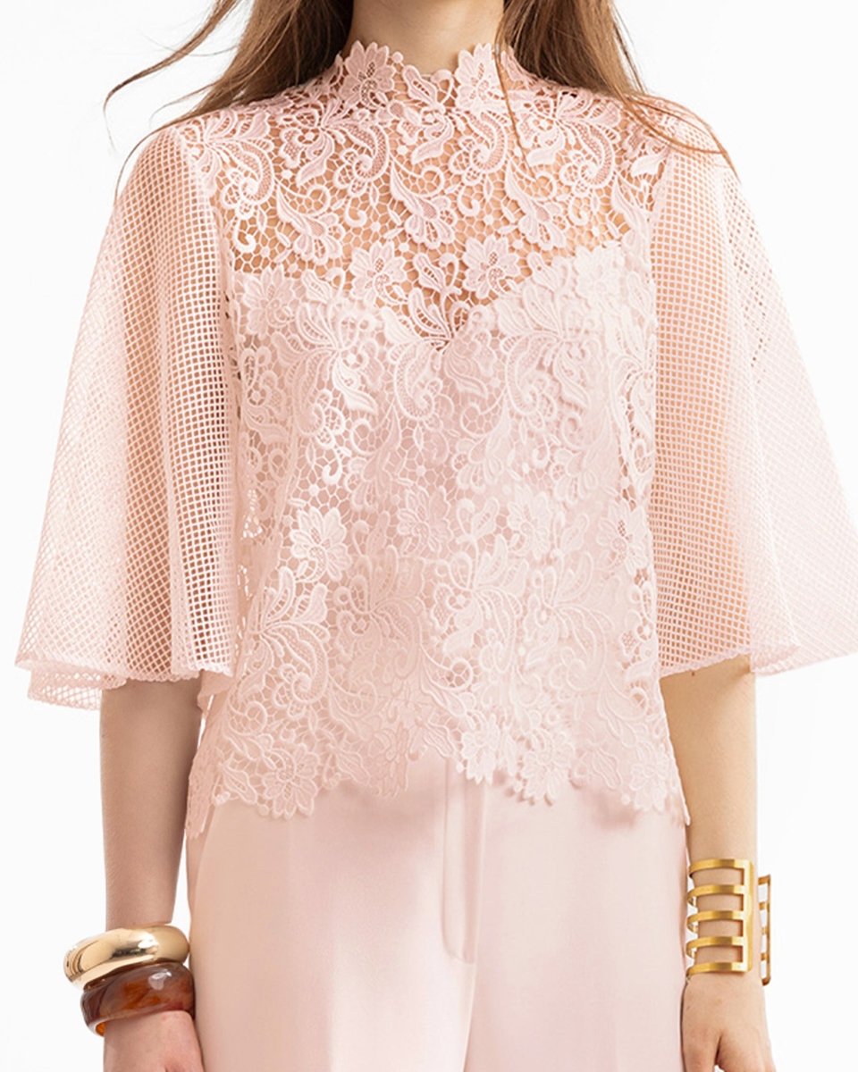 Guipure Top & Flared Pants