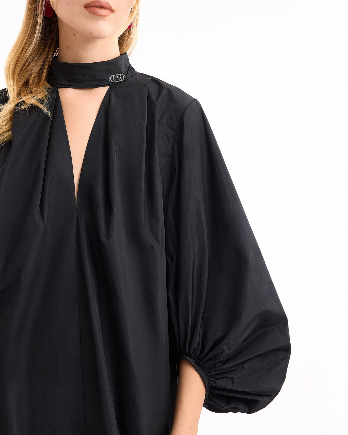 V-Neck Puff Dress
