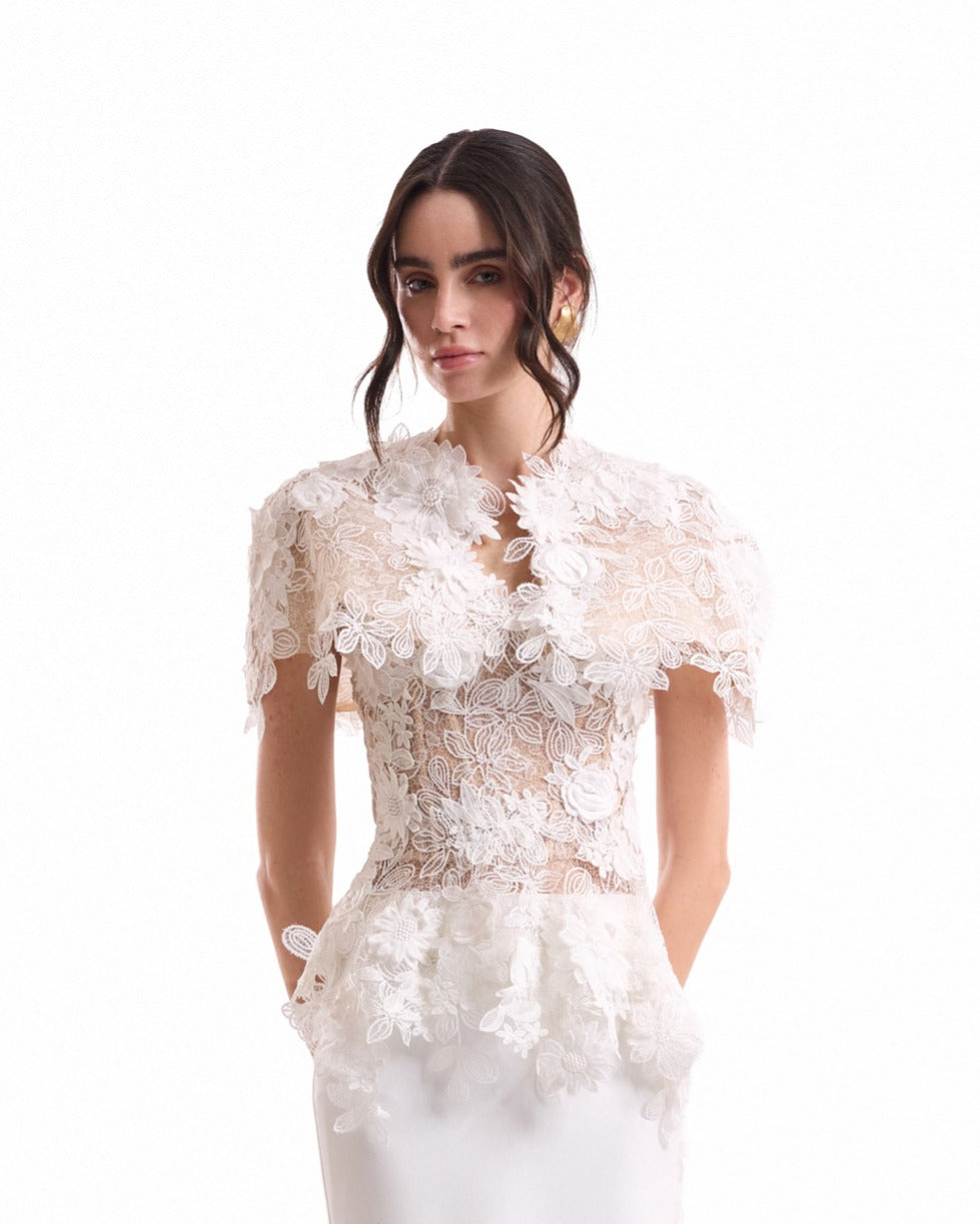 3D Floral Corset Set