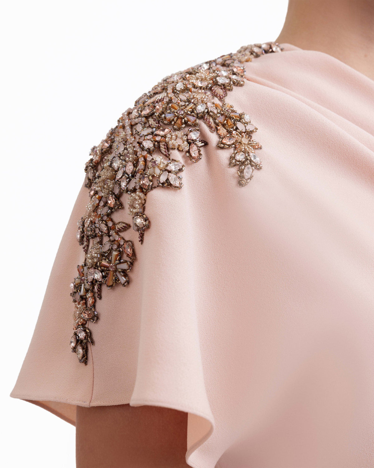 Asymmetrical Neckline Draped Dress