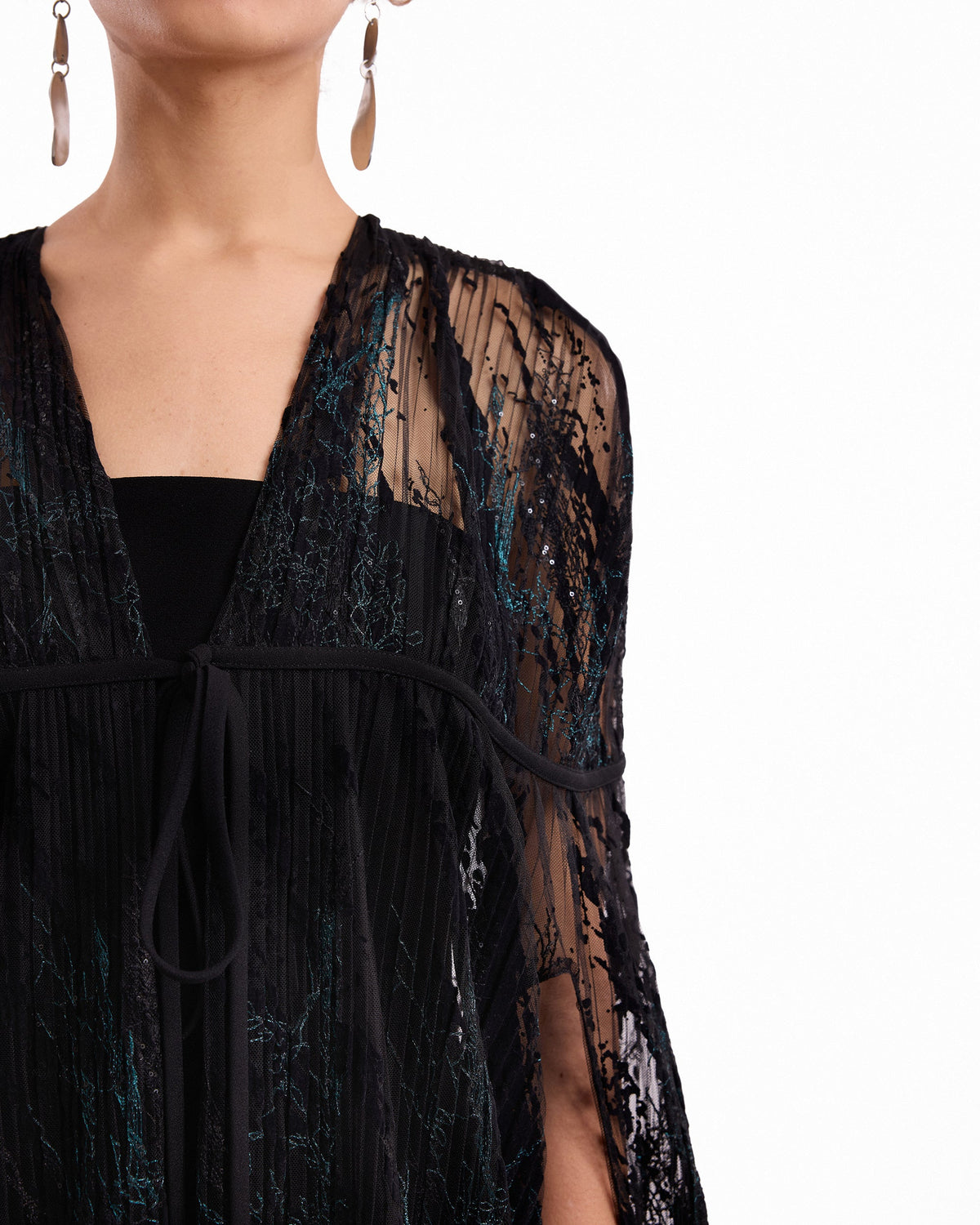 Sheer Tulle Cape Dress