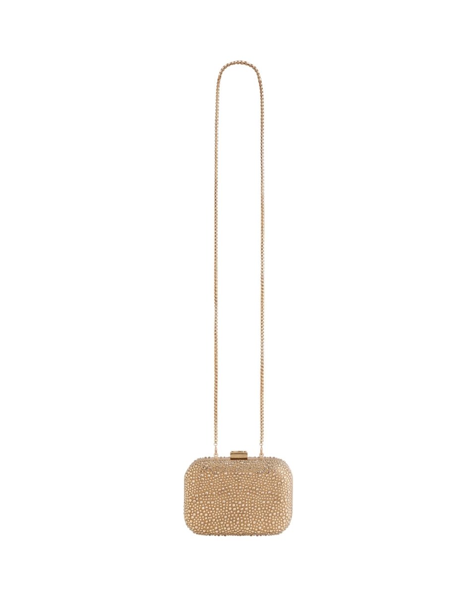 Crystal-Embellished Crepe Clutch
