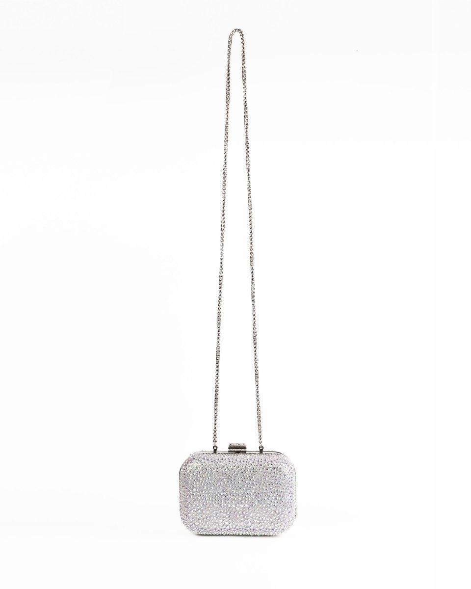 Crystal-Embellished Crepe Clutch