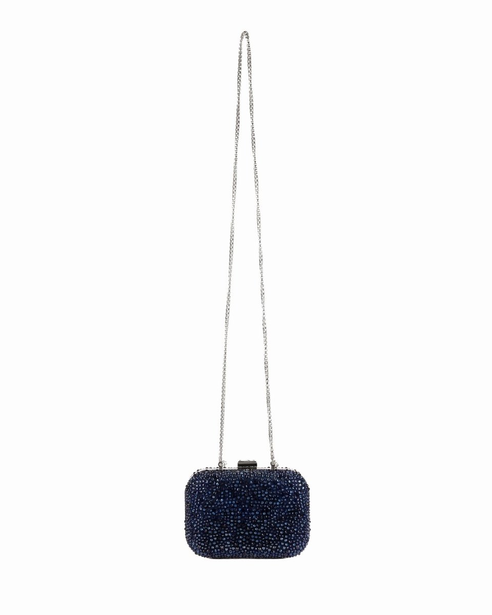 Crystal-Embellished Crepe Clutch