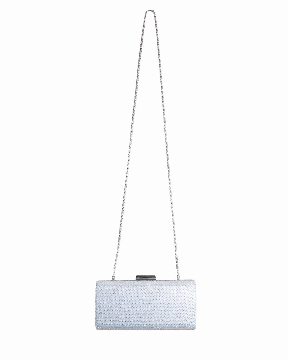 Rhinestones Silver Clutch