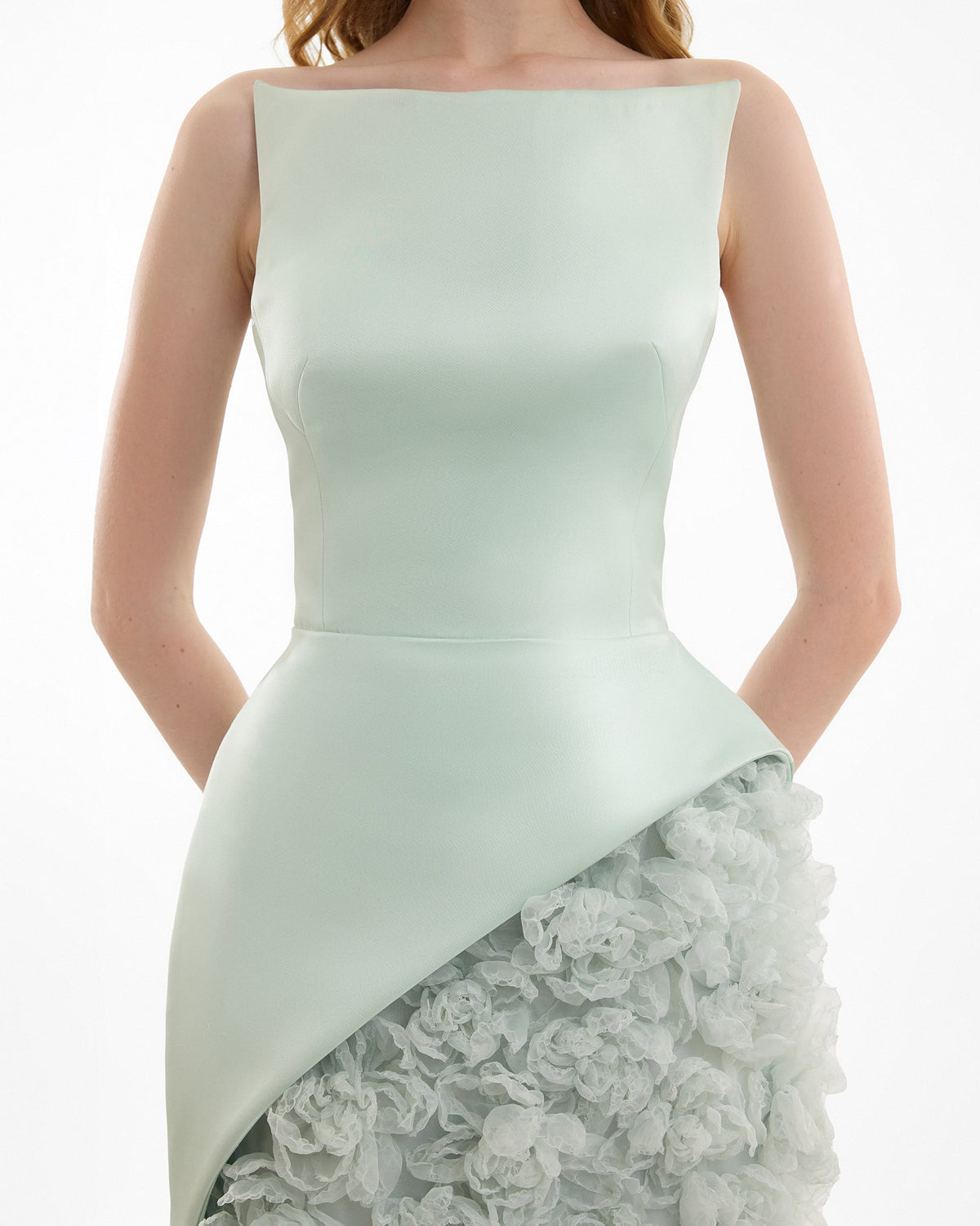 Strapless 3D Floral Embellished Dress