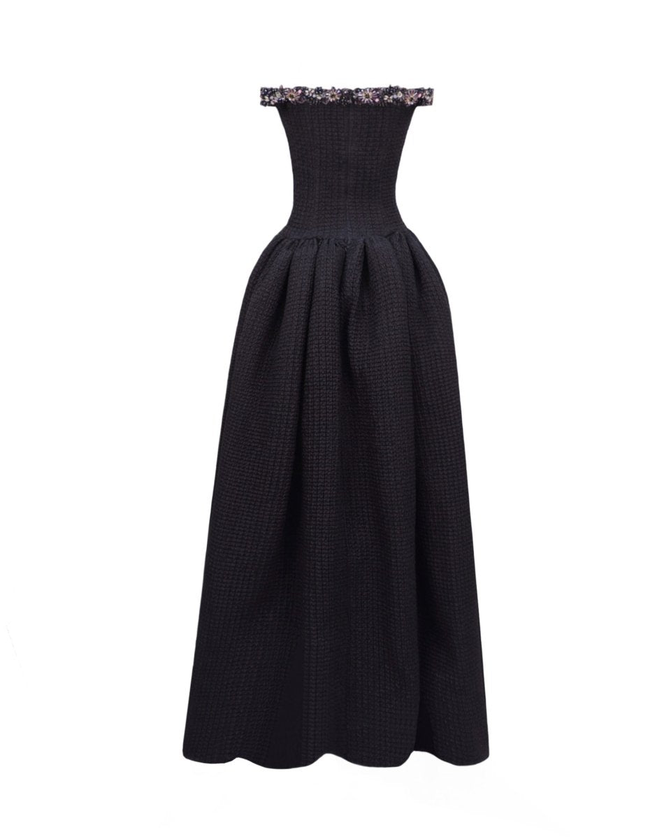 Beaded Off-the-shoulders Dress