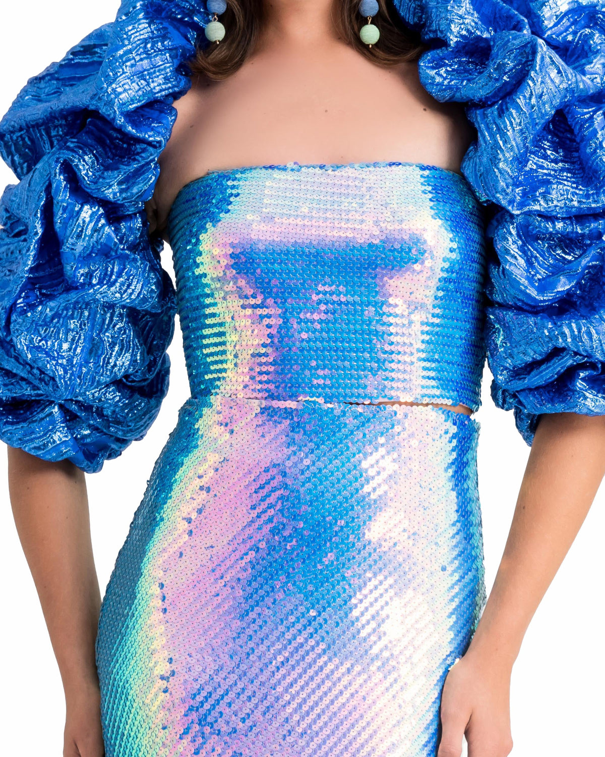 Sequins Tube Top With long Skirt