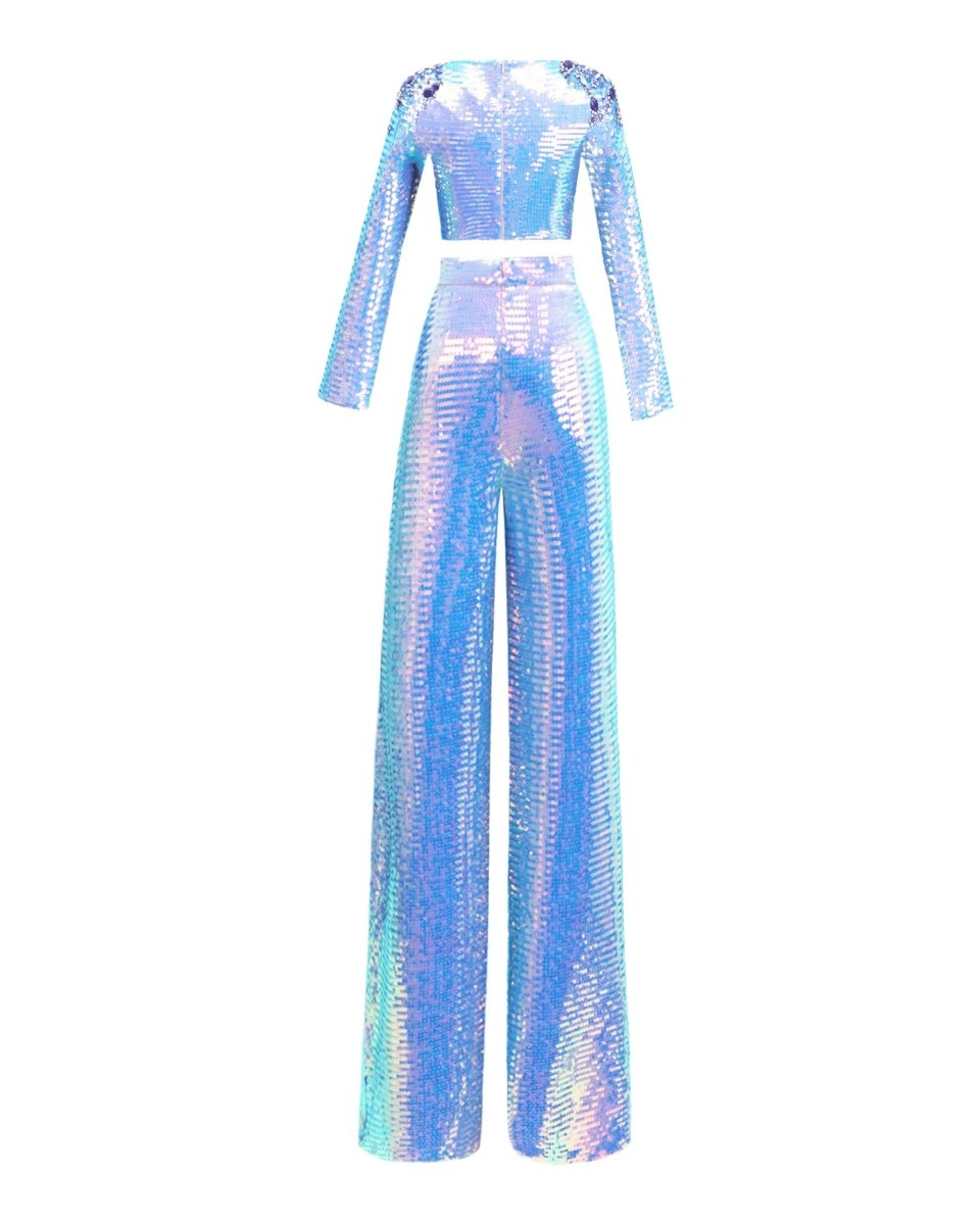 Top With Beaded Shoulders And Pants