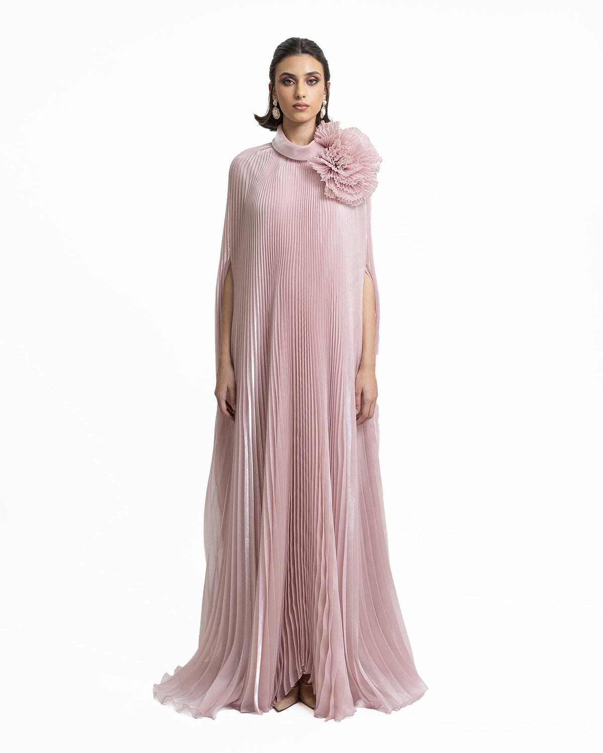 Kaftan with Draped Flower