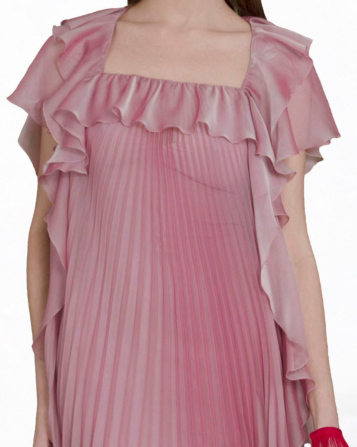 Squared Neckline Blush Dress