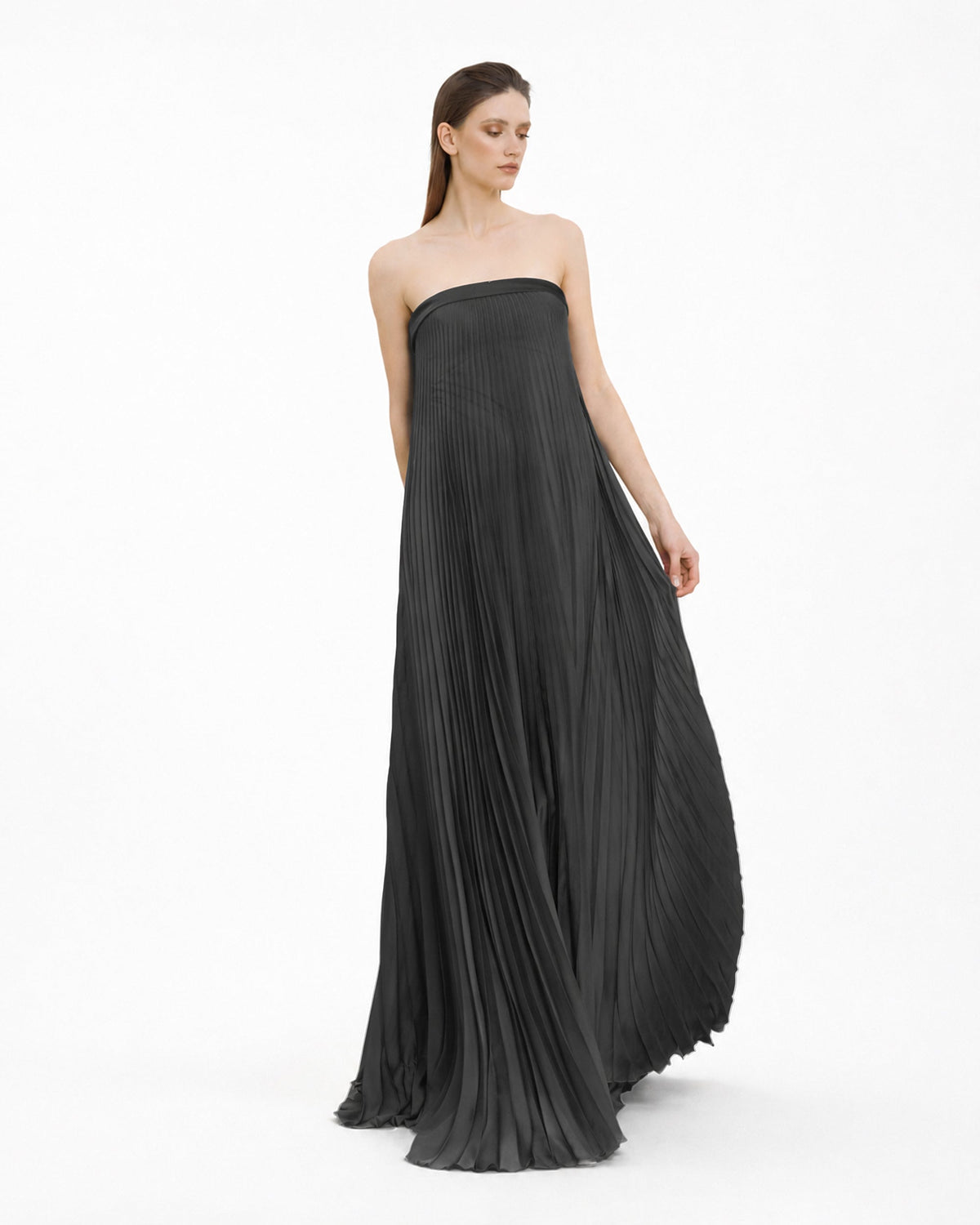 Pleated Strapless Dress