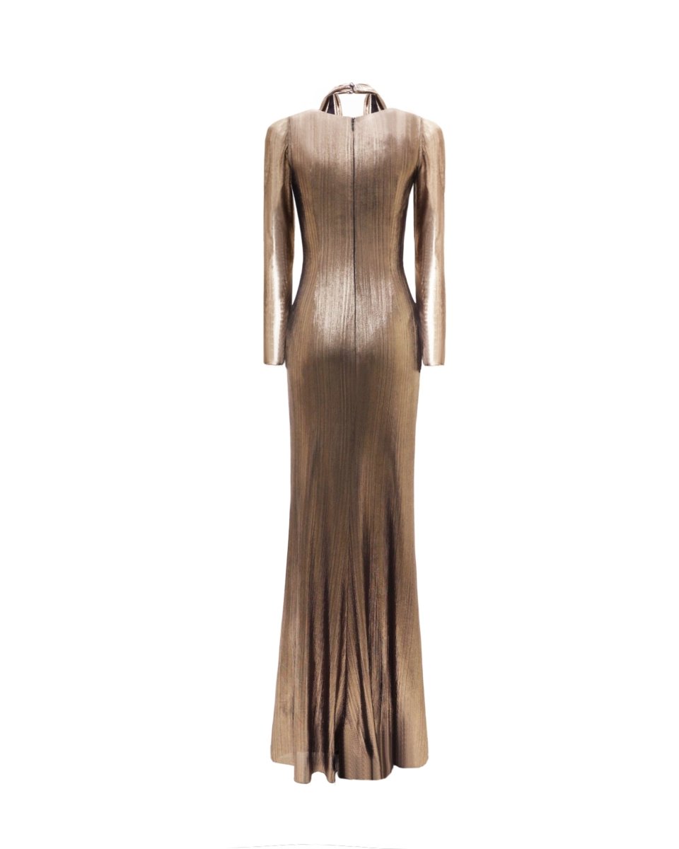 Lamé Jersey Dress with Cut-Outs