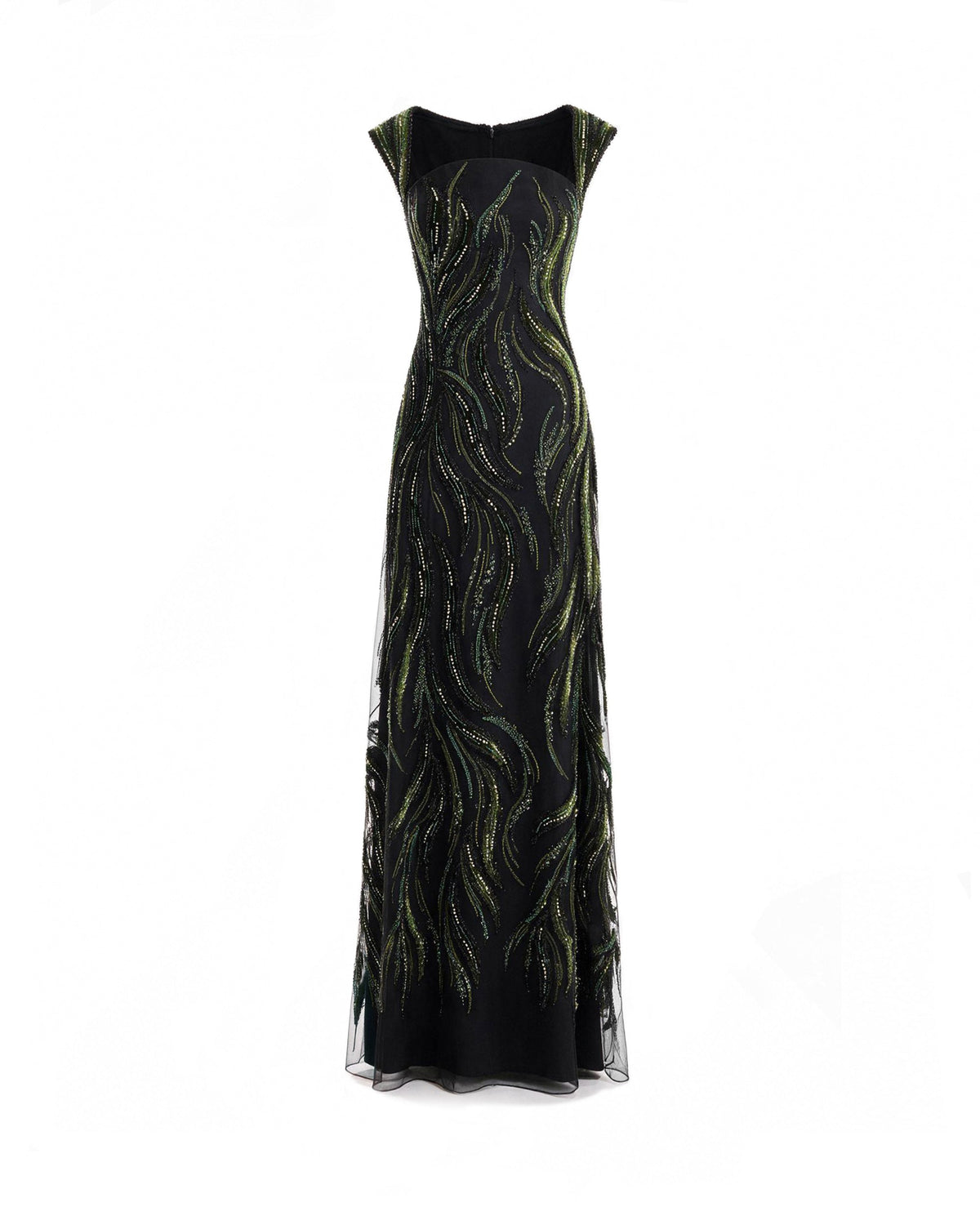 Wide-Strap Beaded Dress