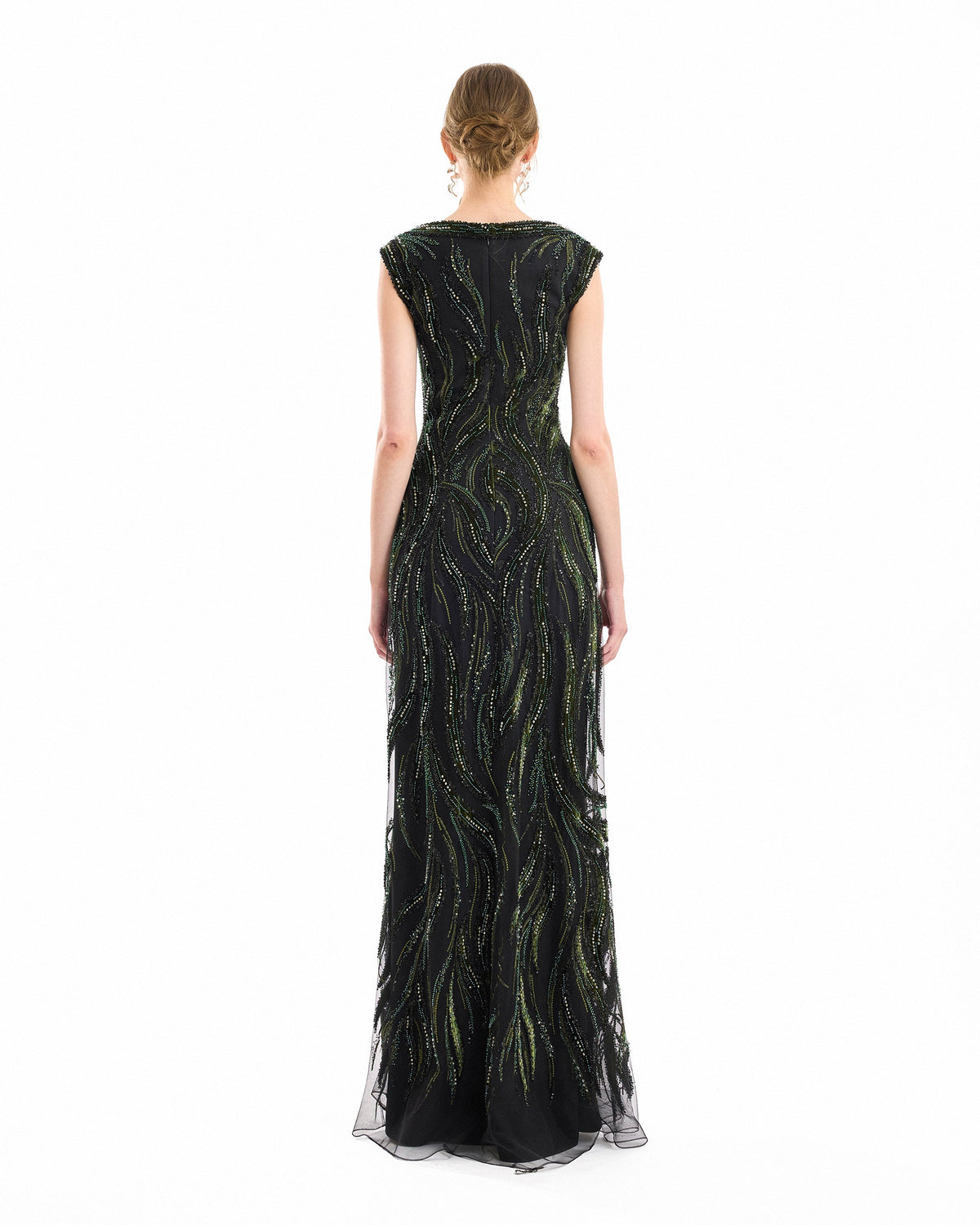 Wide-Strap Beaded Dress