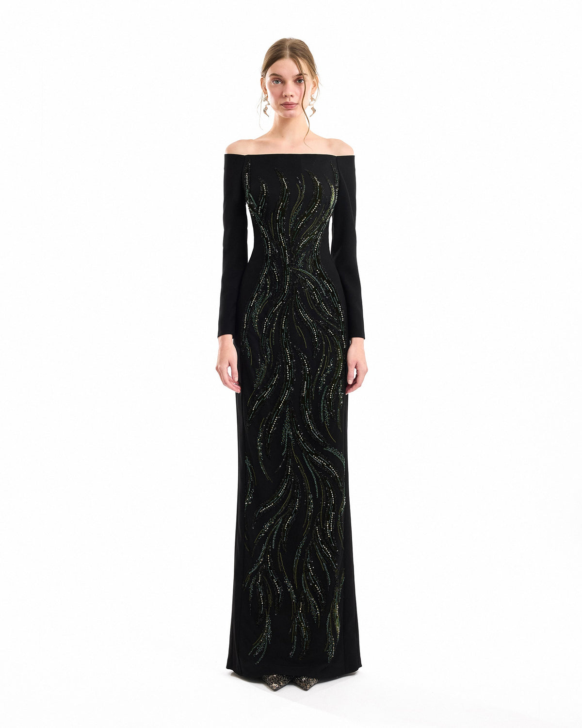 Off-Shoulder Beaded Dress