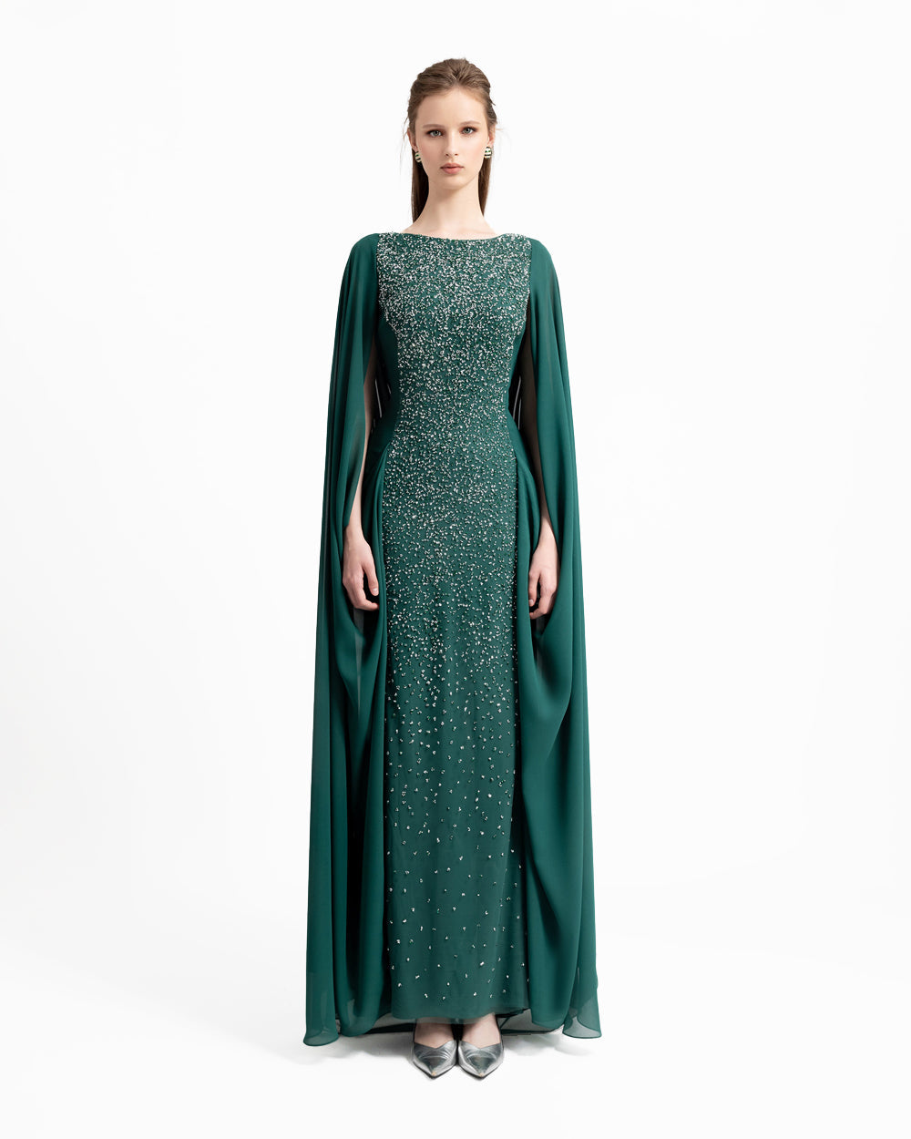 Beaded Round-Neckline Dress