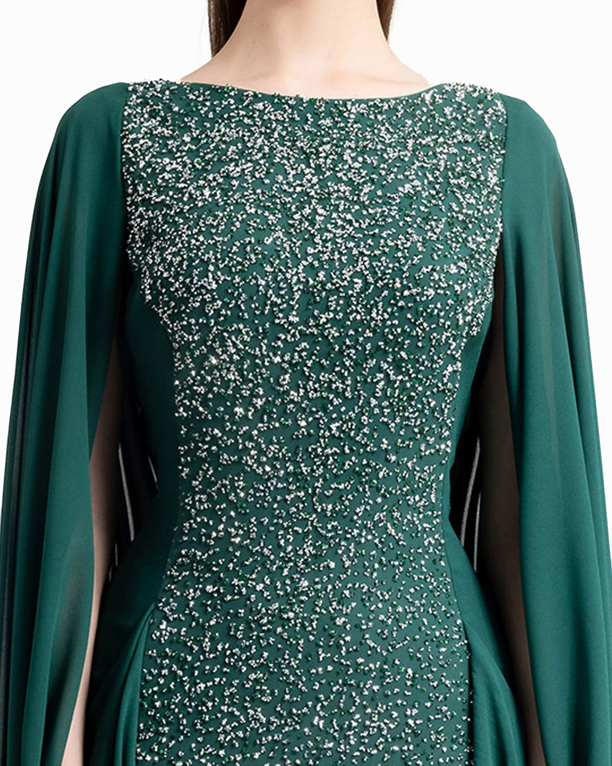 Beaded Round-Neckline Dress