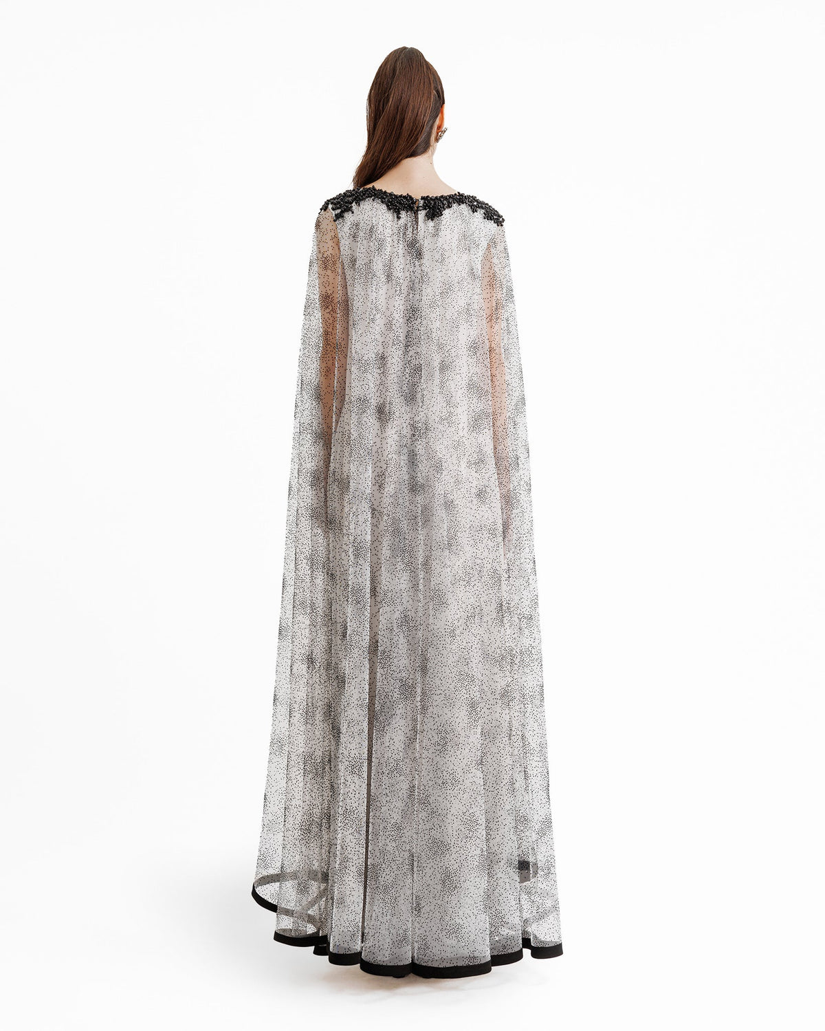 Draped Shoulder Flower Kaftan
