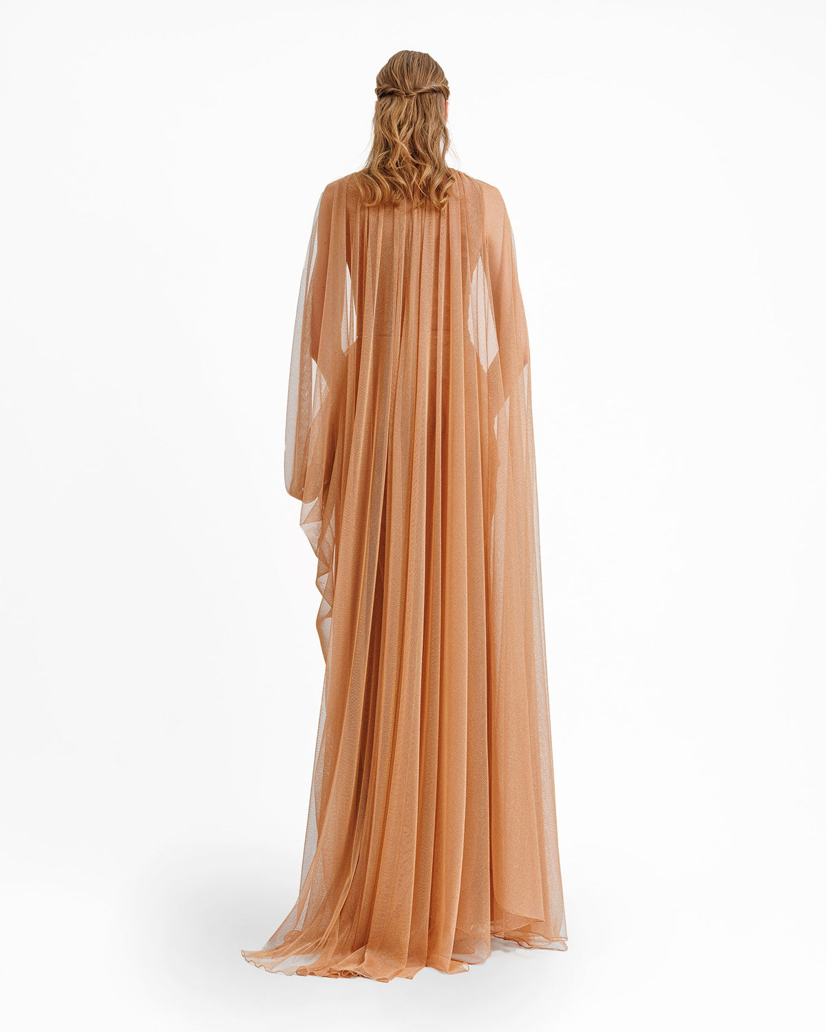 Asymmetrical Sleeves Draped Dress