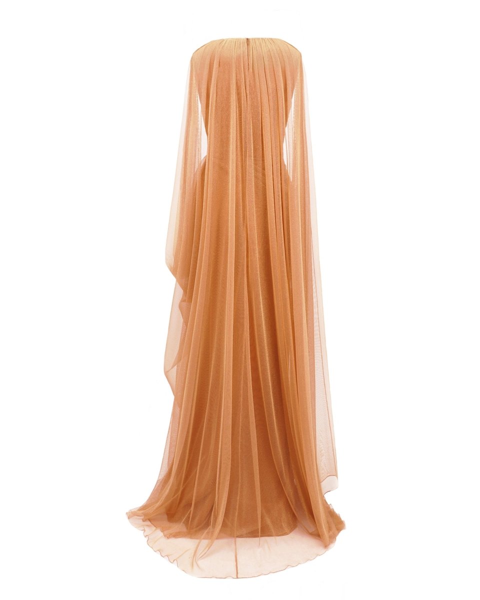 Asymmetrical Sleeves Draped Dress