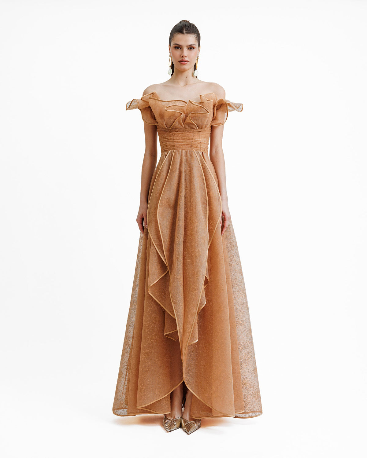 Off-The-Shoulders Layered Ruffles Dress
