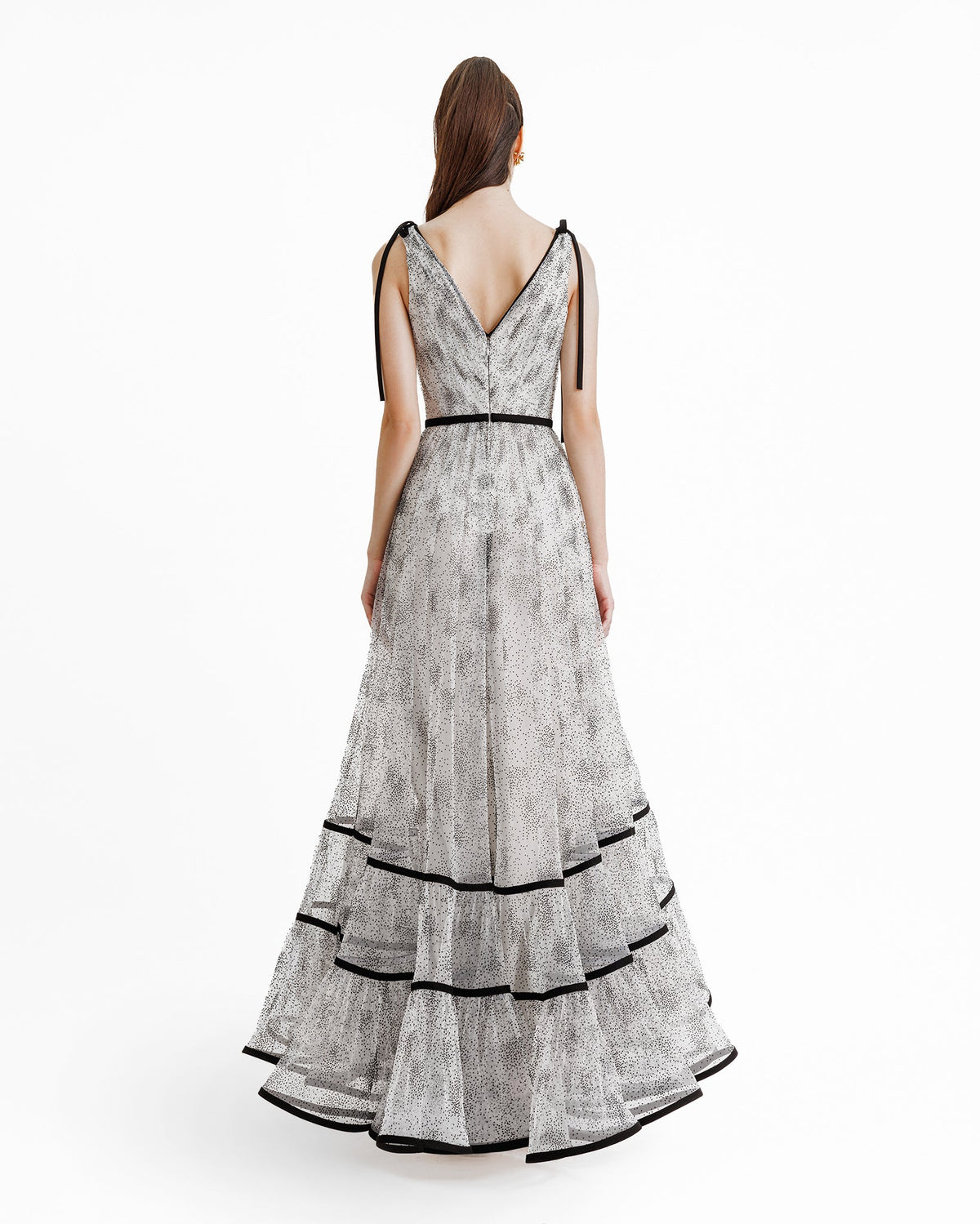 Flower At The Waist V-Neckline Dress