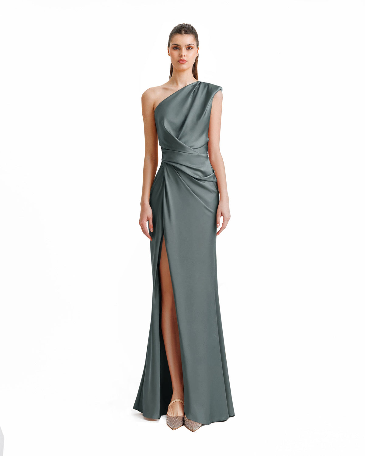 One-Shoulder Draped Dress