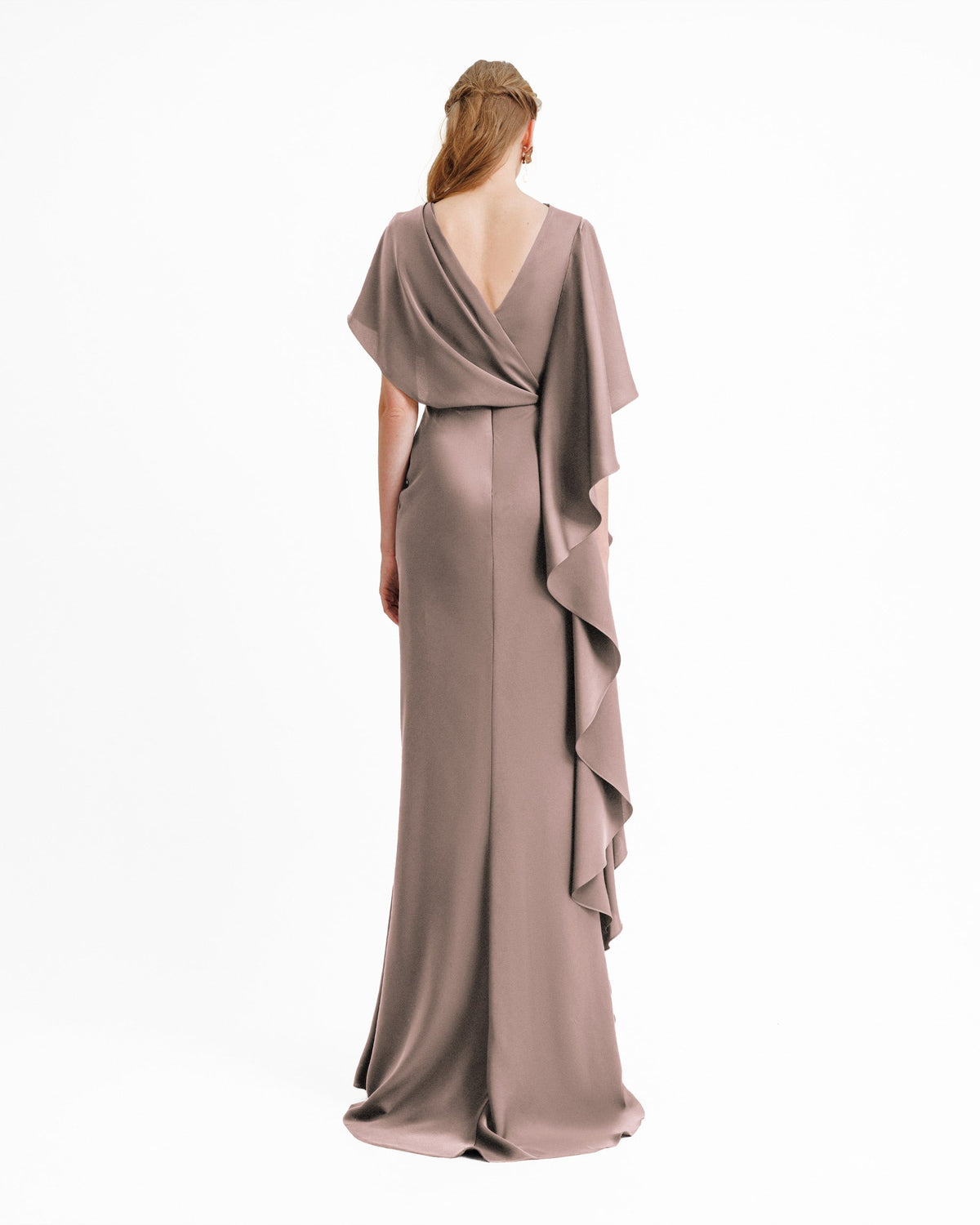 Asymmetrical Ruffled Draped Dress