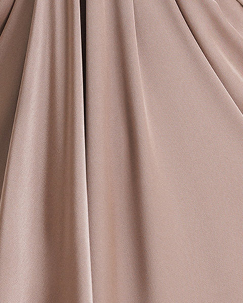 V-neckline Taupe Dress