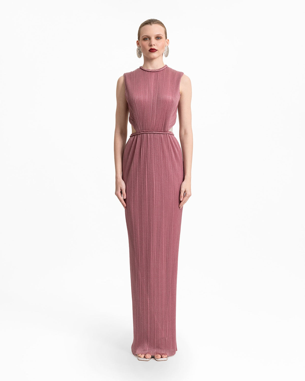 Slim-Cut Dress with Cut-Outs