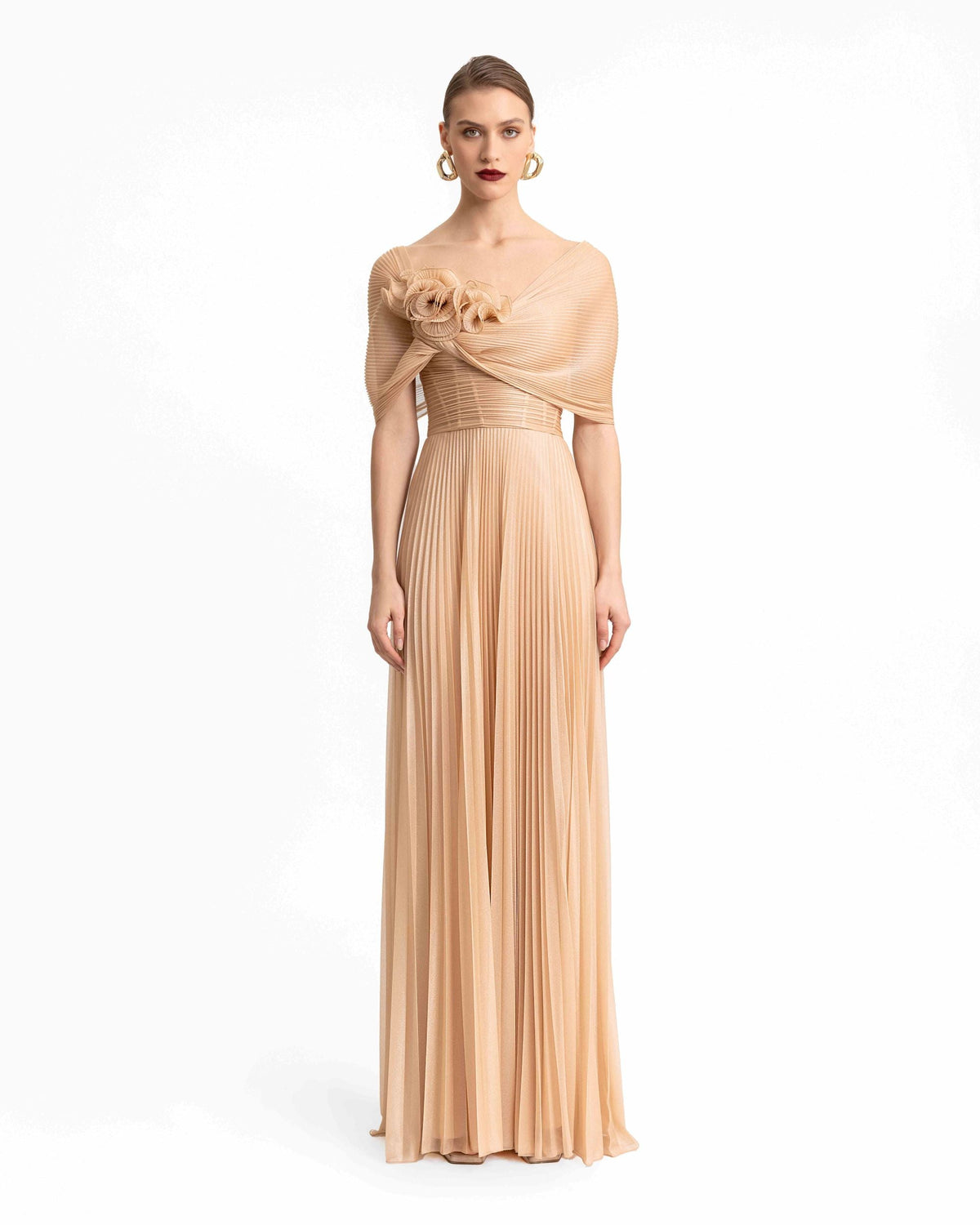 Asymmetrical Draped Neckline Dress