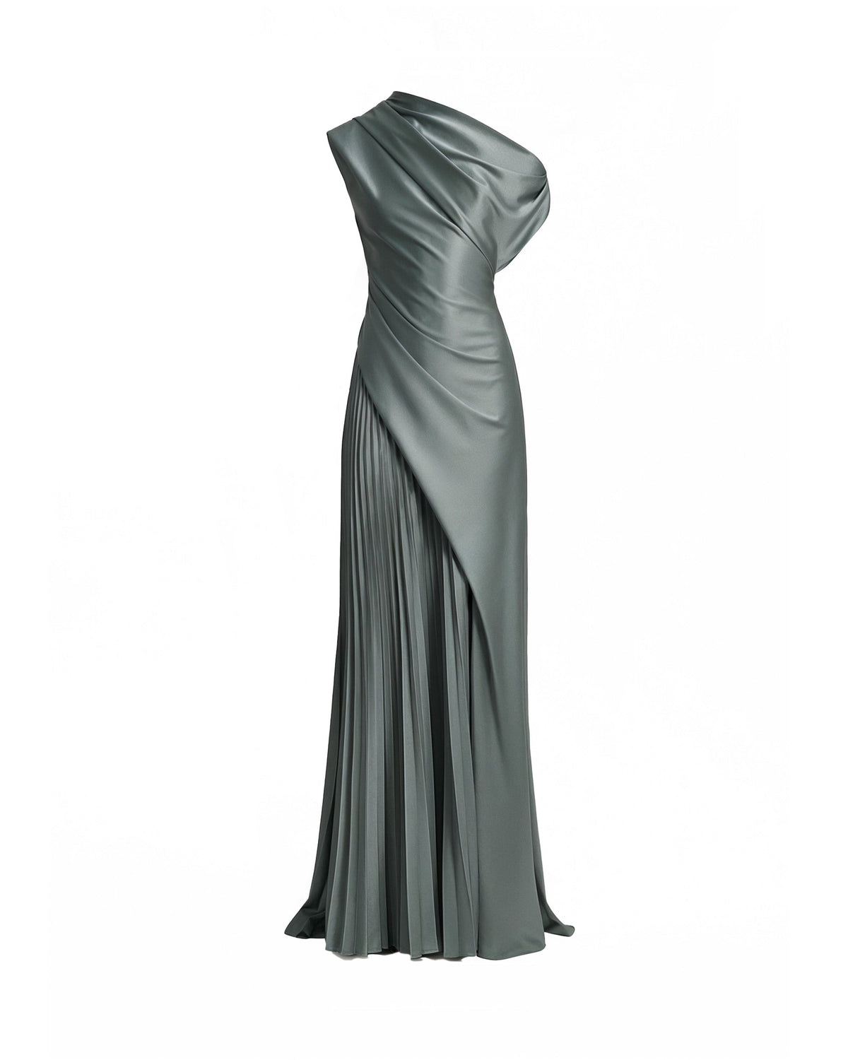 Asymmetrical Plissé Under-Skirt Dress