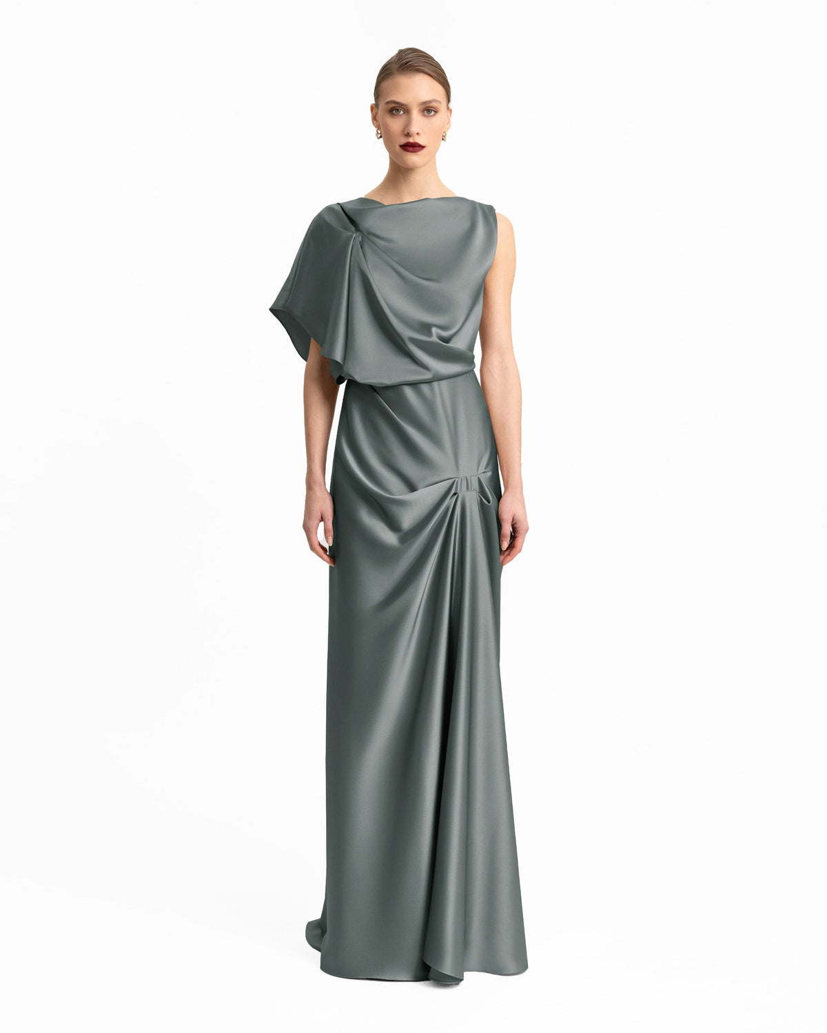 Draped Neckline and Skirt Dress