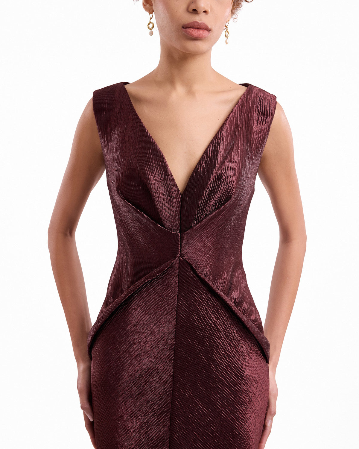 Sculpted V-Neck Dress