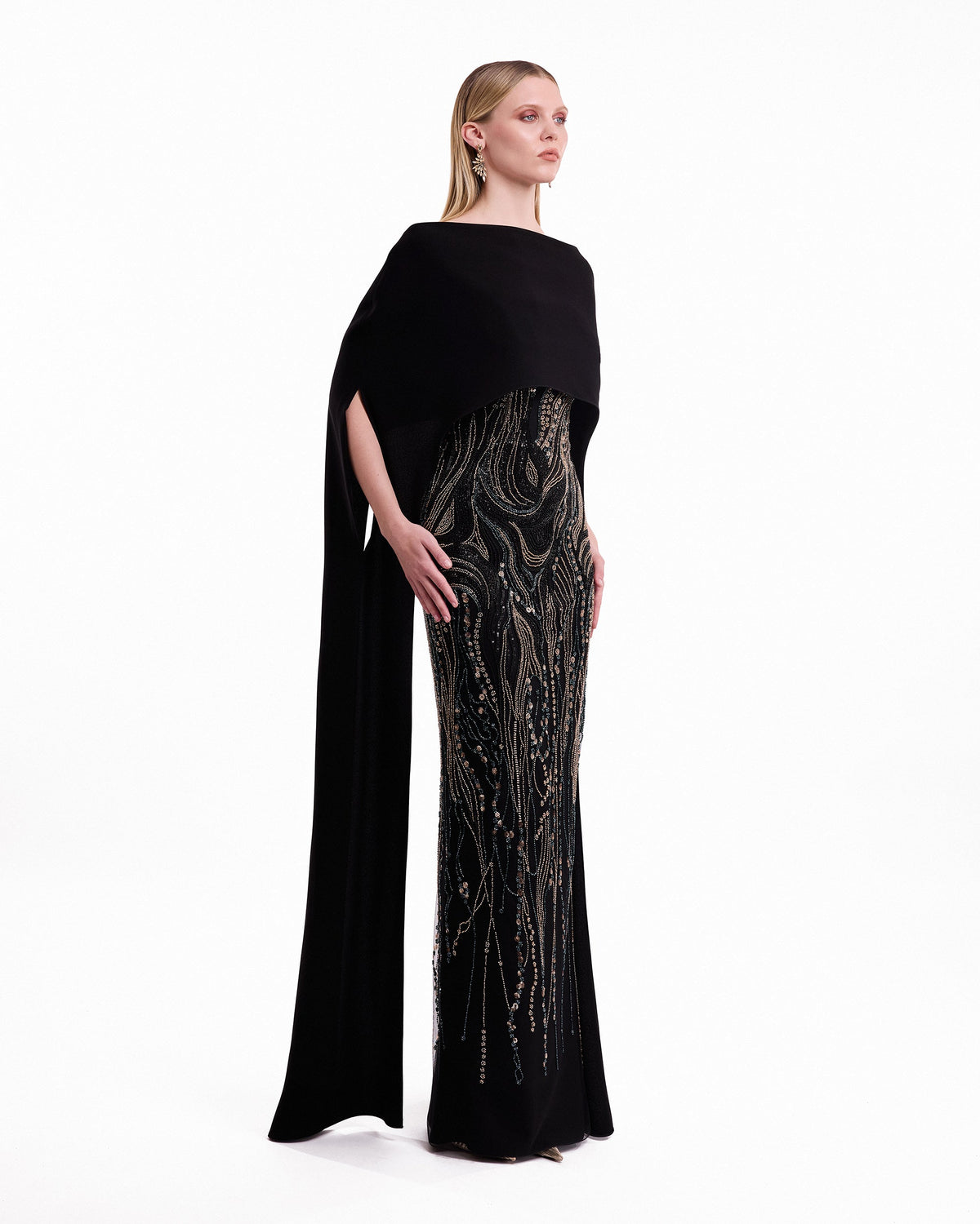 Beaded Cape Dress