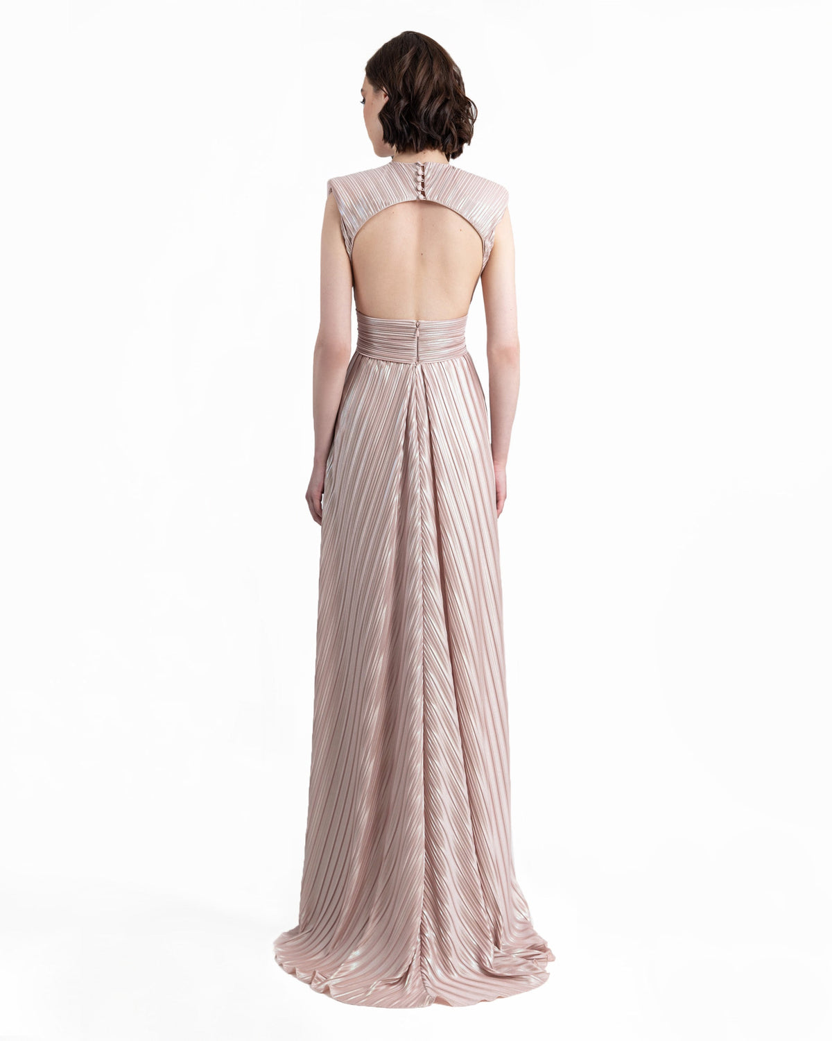 Straight Blush Ruffled Dress