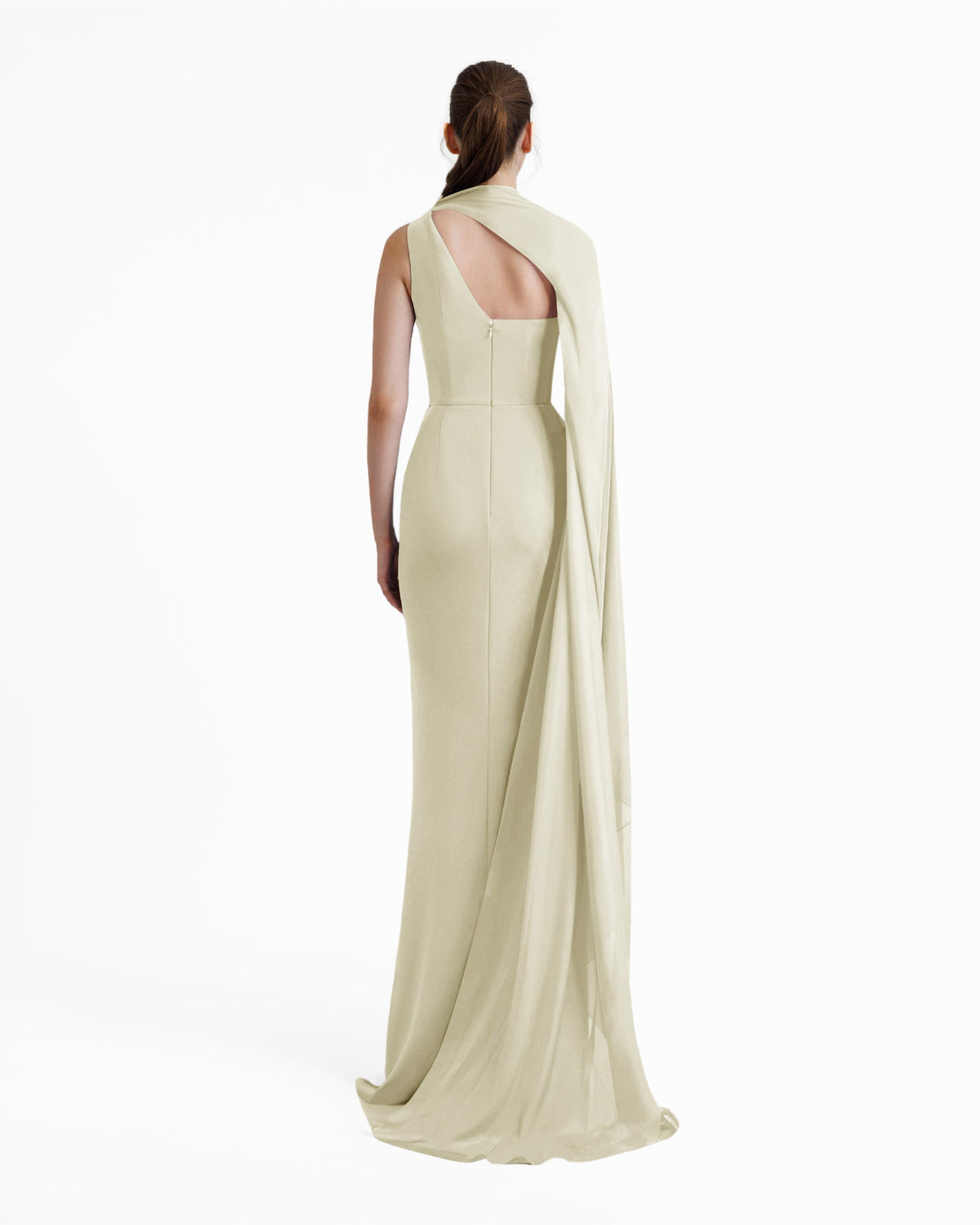 Asymmetrical Draping Crepe Dress