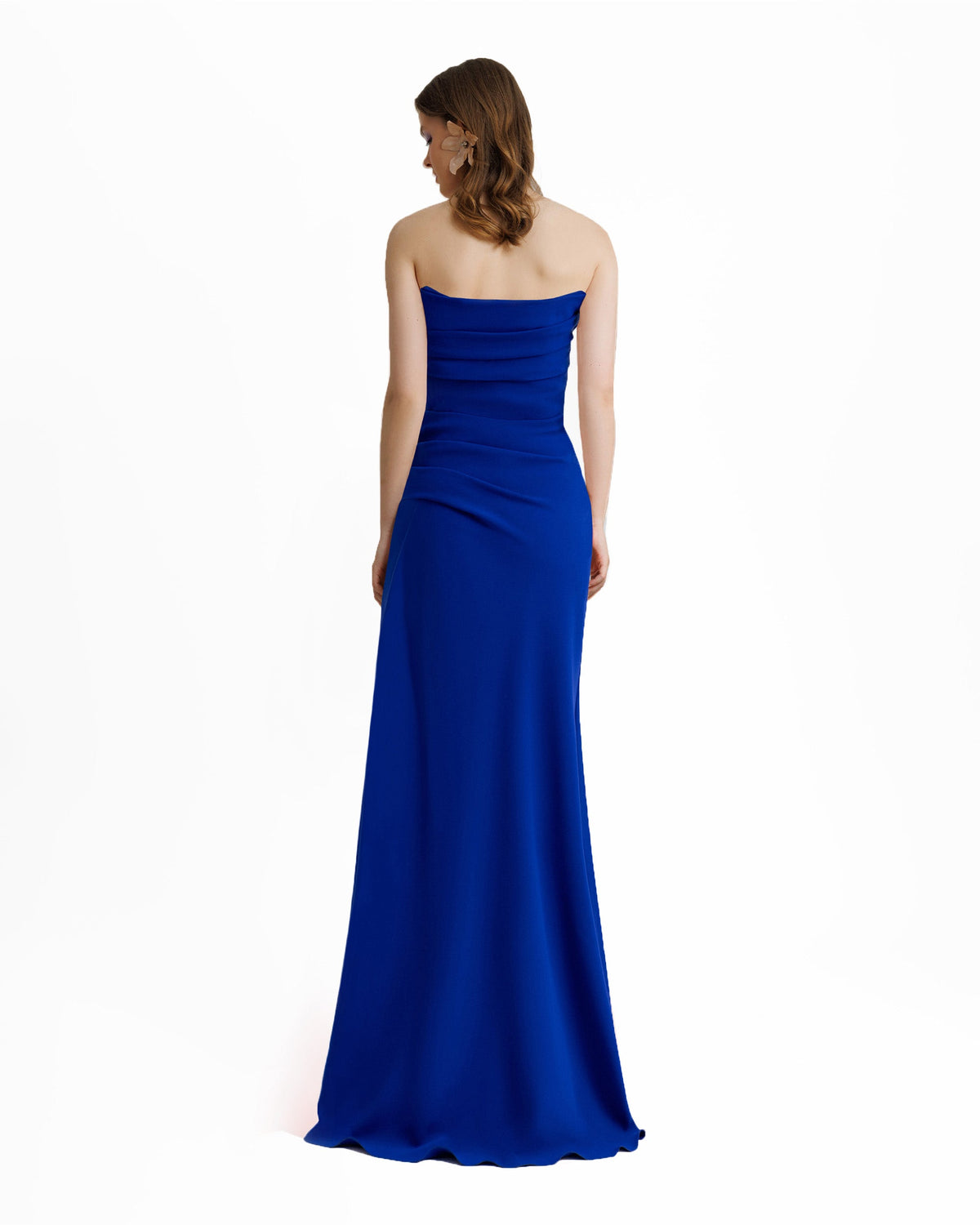 Beaded Royal Blue Strapless Dress