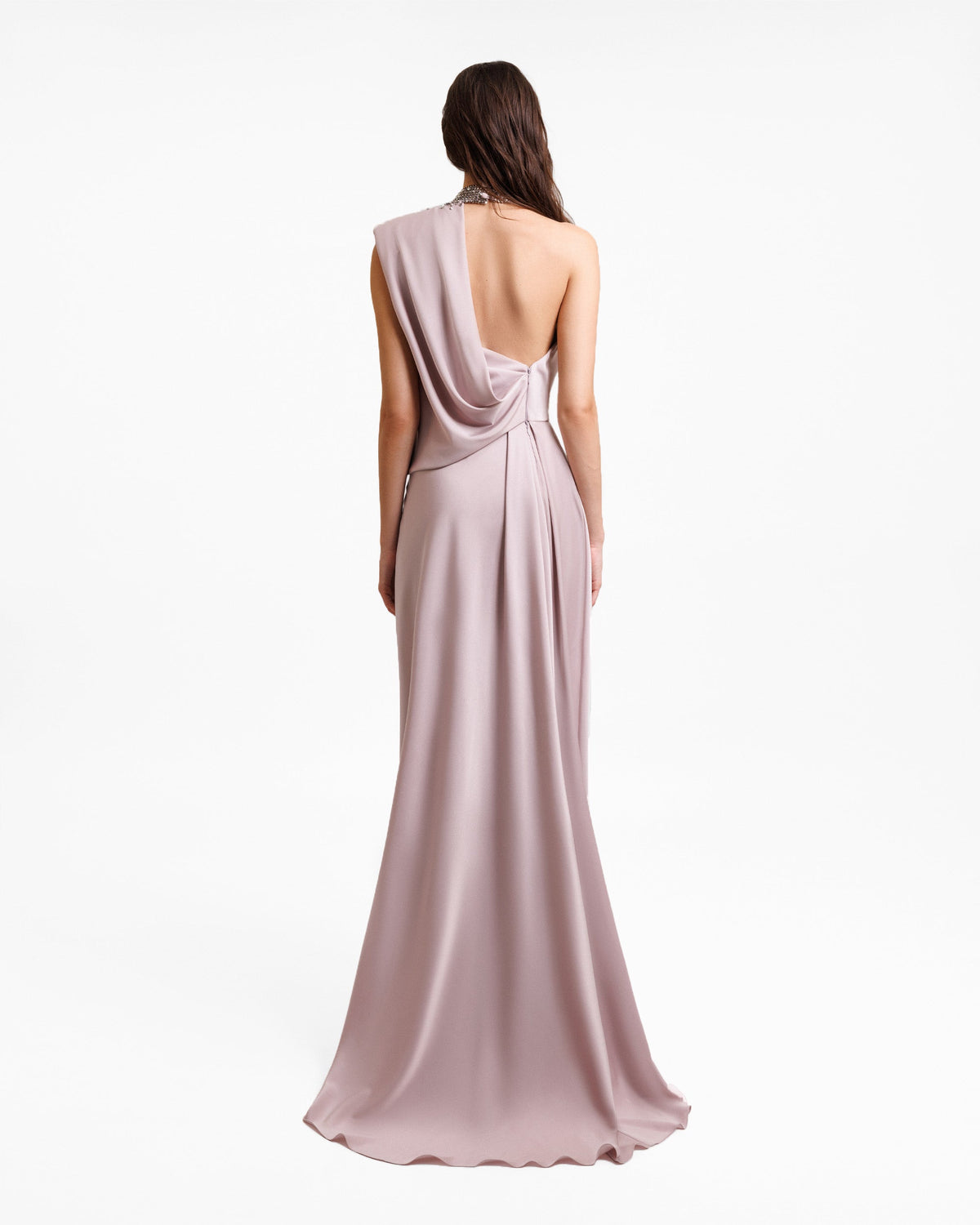 Asymmetrical Embellished Collar Dress